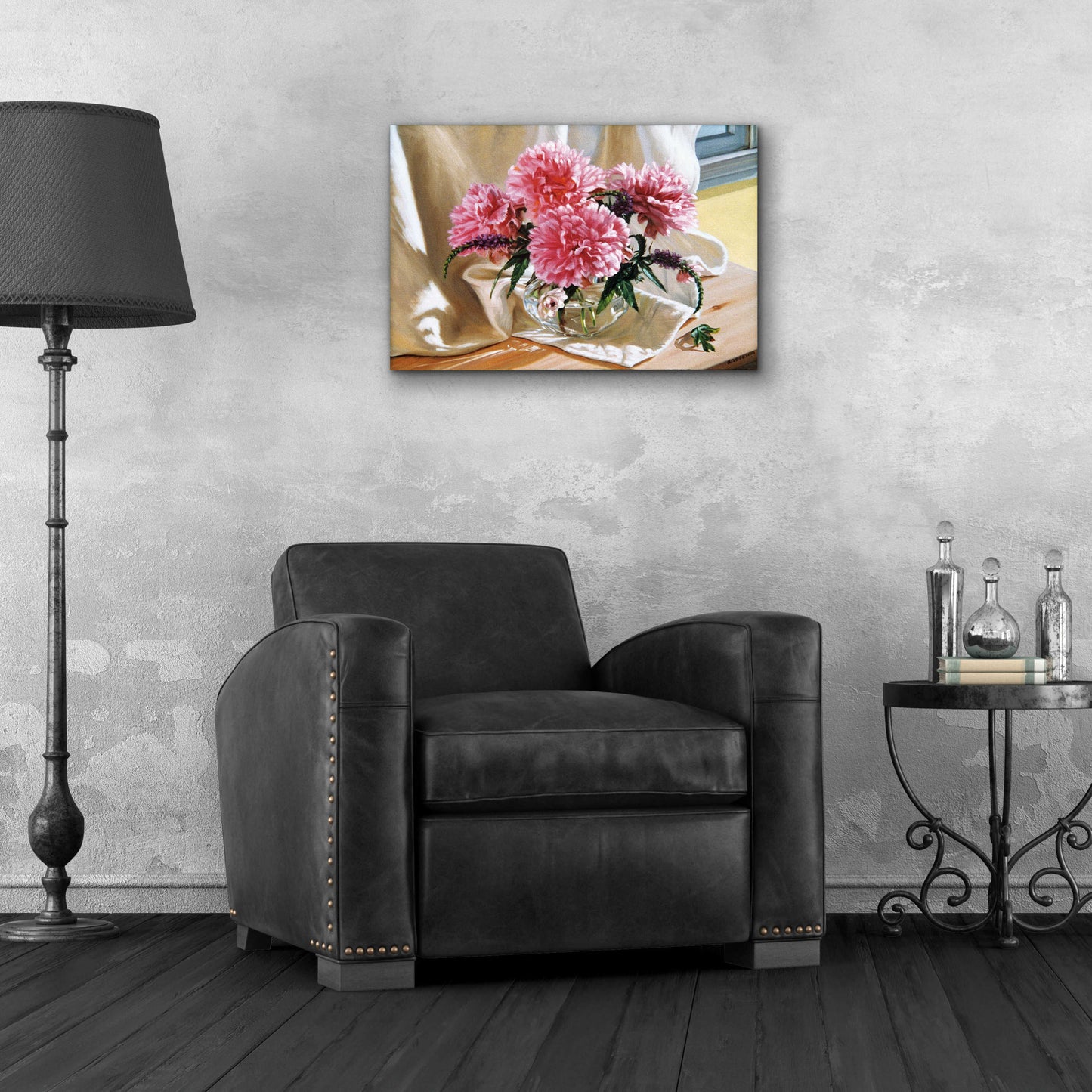 Epic Art 'Peonies' by Robin Anderson, Acrylic Glass Wall Art,24x16