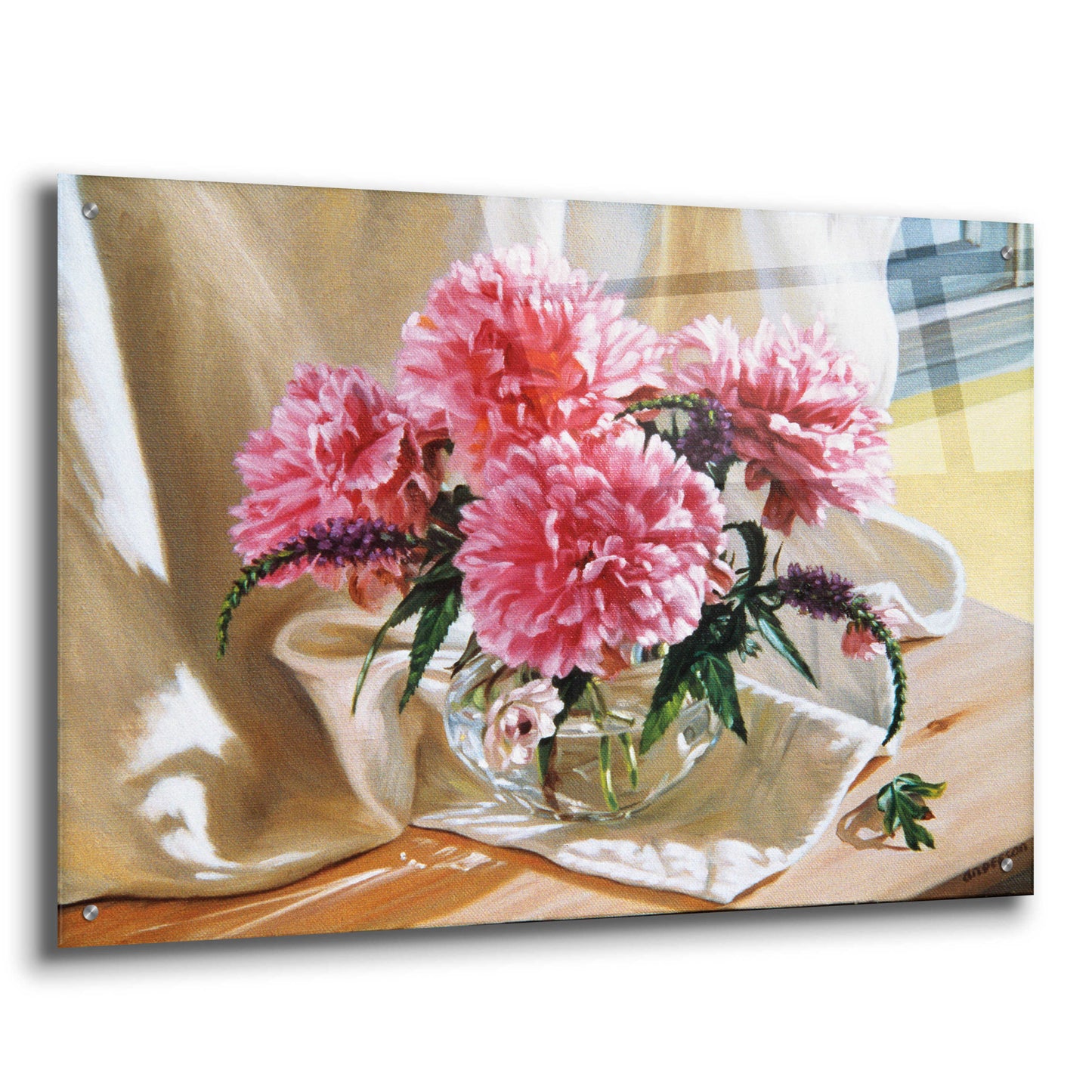 Epic Art 'Peonies' by Robin Anderson, Acrylic Glass Wall Art,36x24