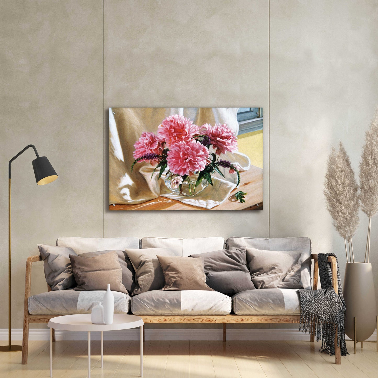 Epic Art 'Peonies' by Robin Anderson, Acrylic Glass Wall Art,36x24