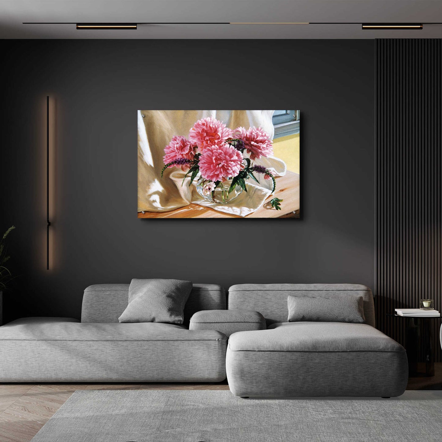 Epic Art 'Peonies' by Robin Anderson, Acrylic Glass Wall Art,36x24