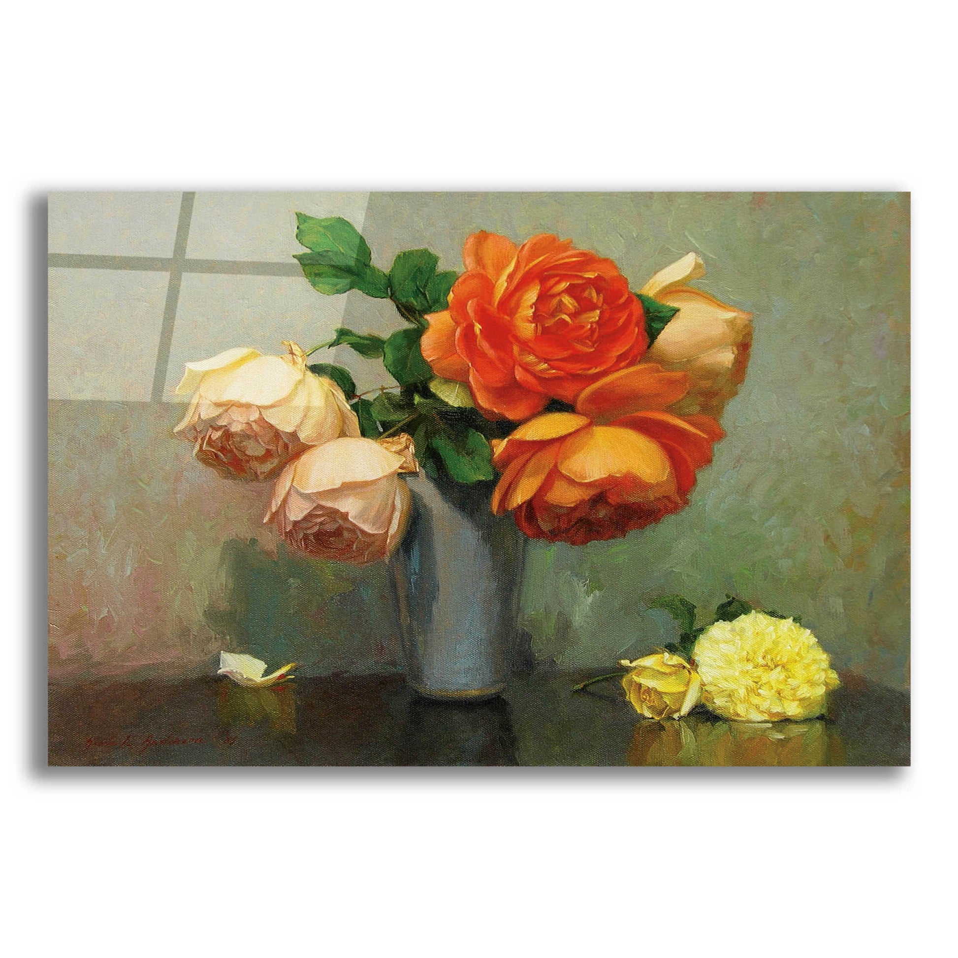 Epic Art 'Floral Bouquet' by Robin Anderson, Acrylic Glass Wall Art,16x12