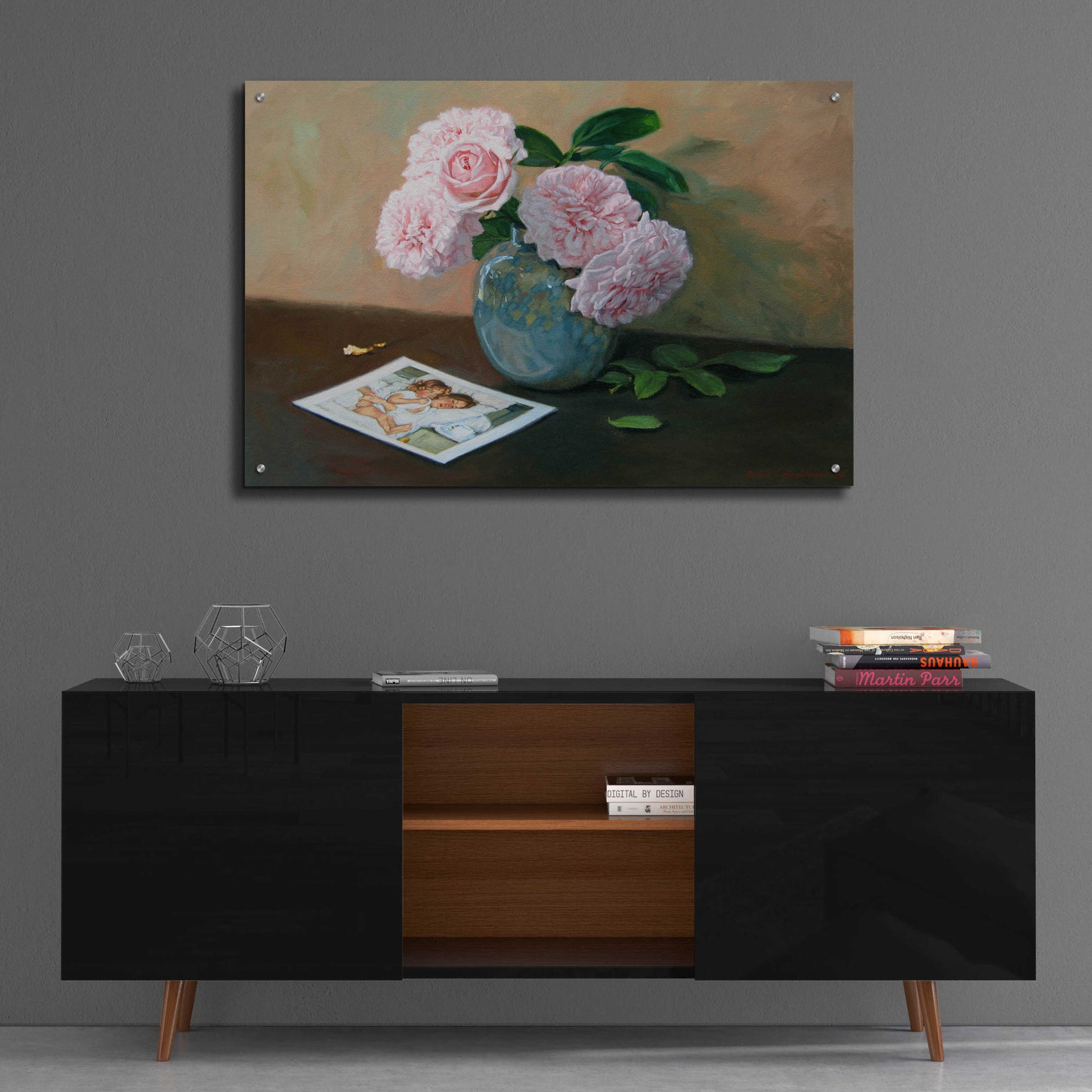 Epic Art 'Pink Floral' by Robin Anderson, Acrylic Glass Wall Art,36x24