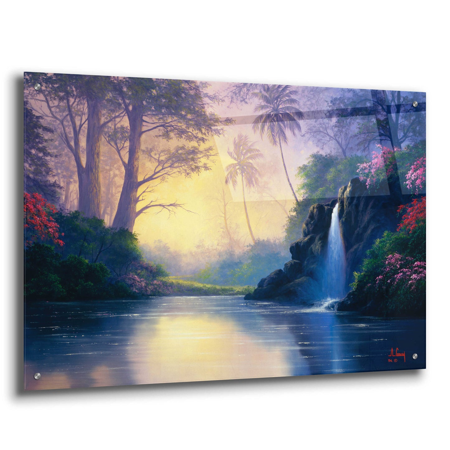 Epic Art 'Mystic Waterfall' by Anthony Casay, Acrylic Glass Wall Art,36x24