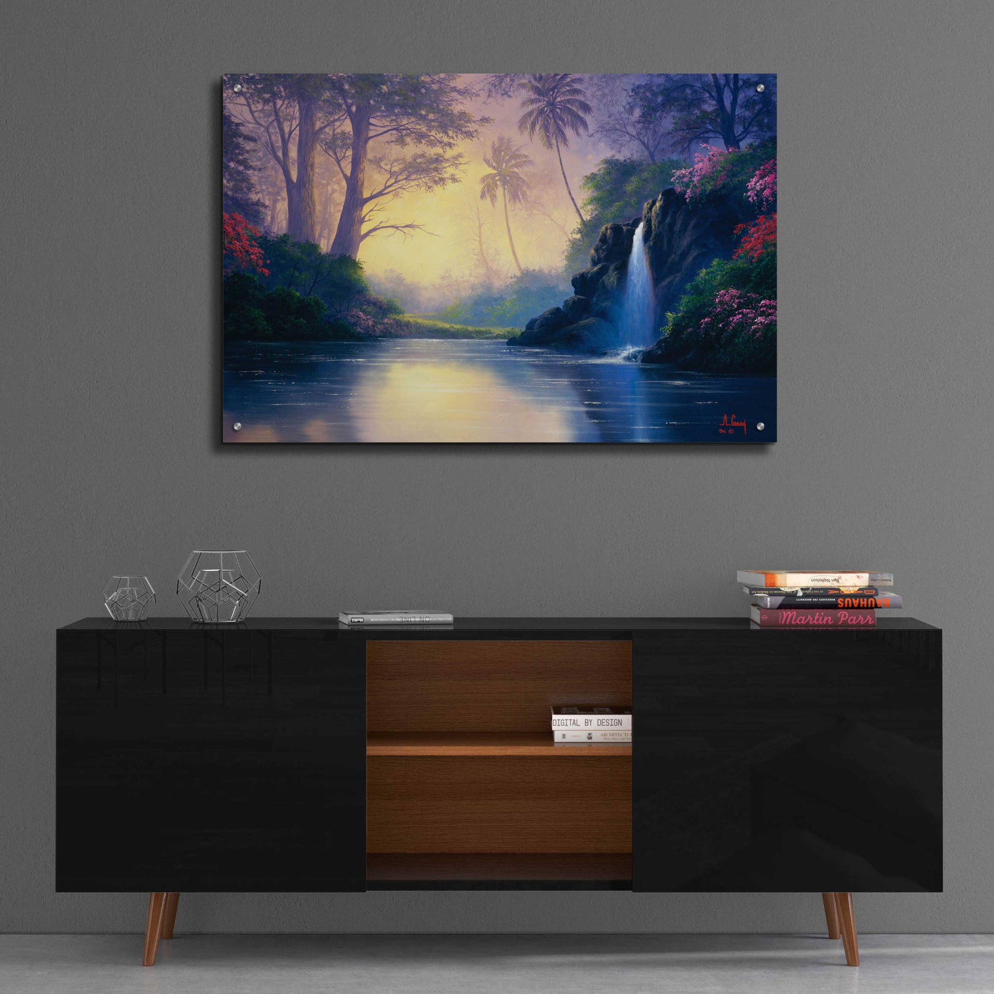 Epic Art 'Mystic Waterfall' by Anthony Casay, Acrylic Glass Wall Art,36x24