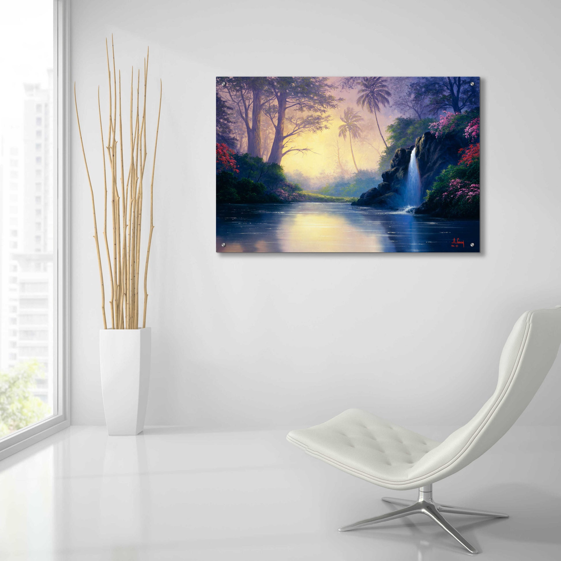 Epic Art 'Mystic Waterfall' by Anthony Casay, Acrylic Glass Wall Art,36x24