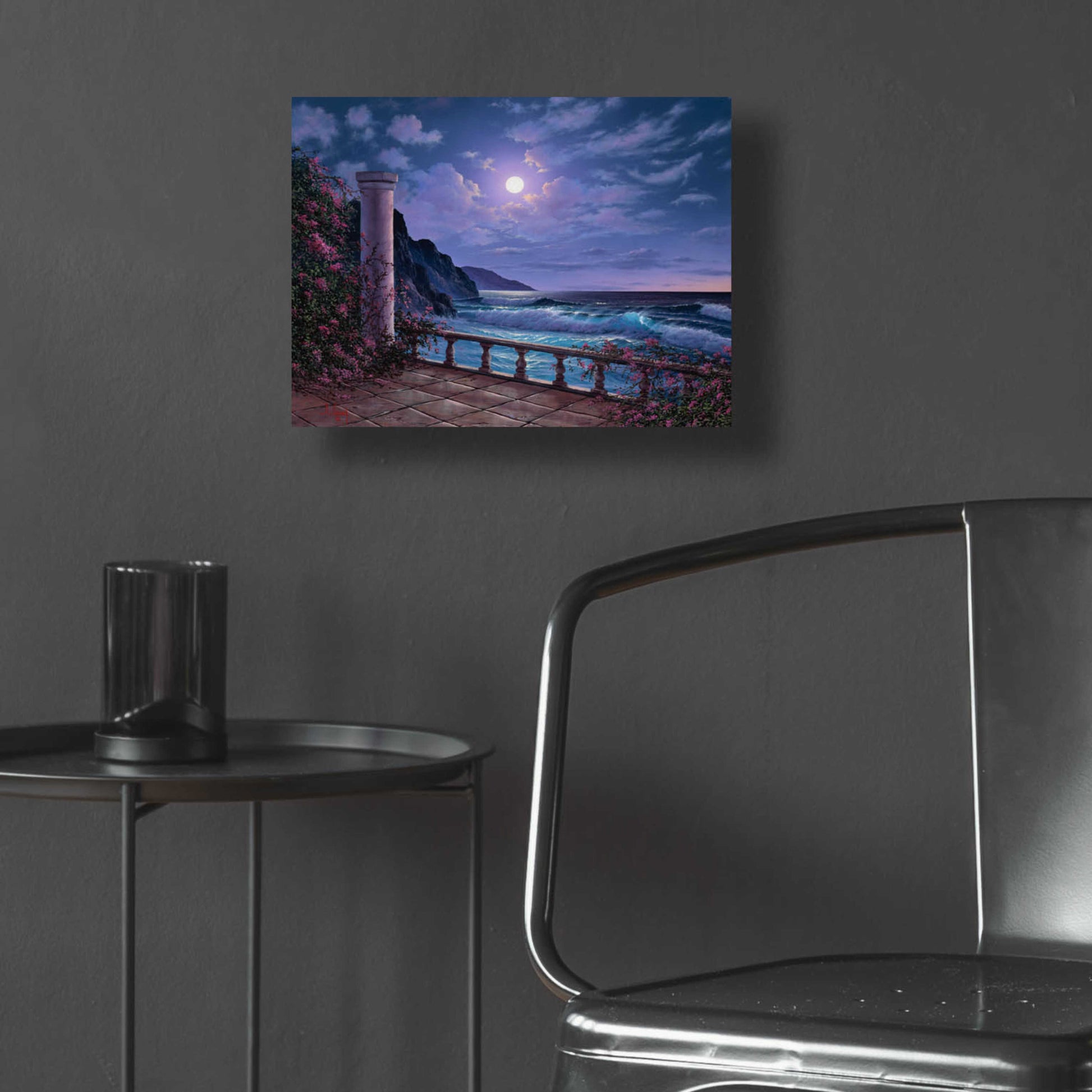 Epic Art 'Moonlight Sea' by Anthony Casay, Acrylic Glass Wall Art,16x12