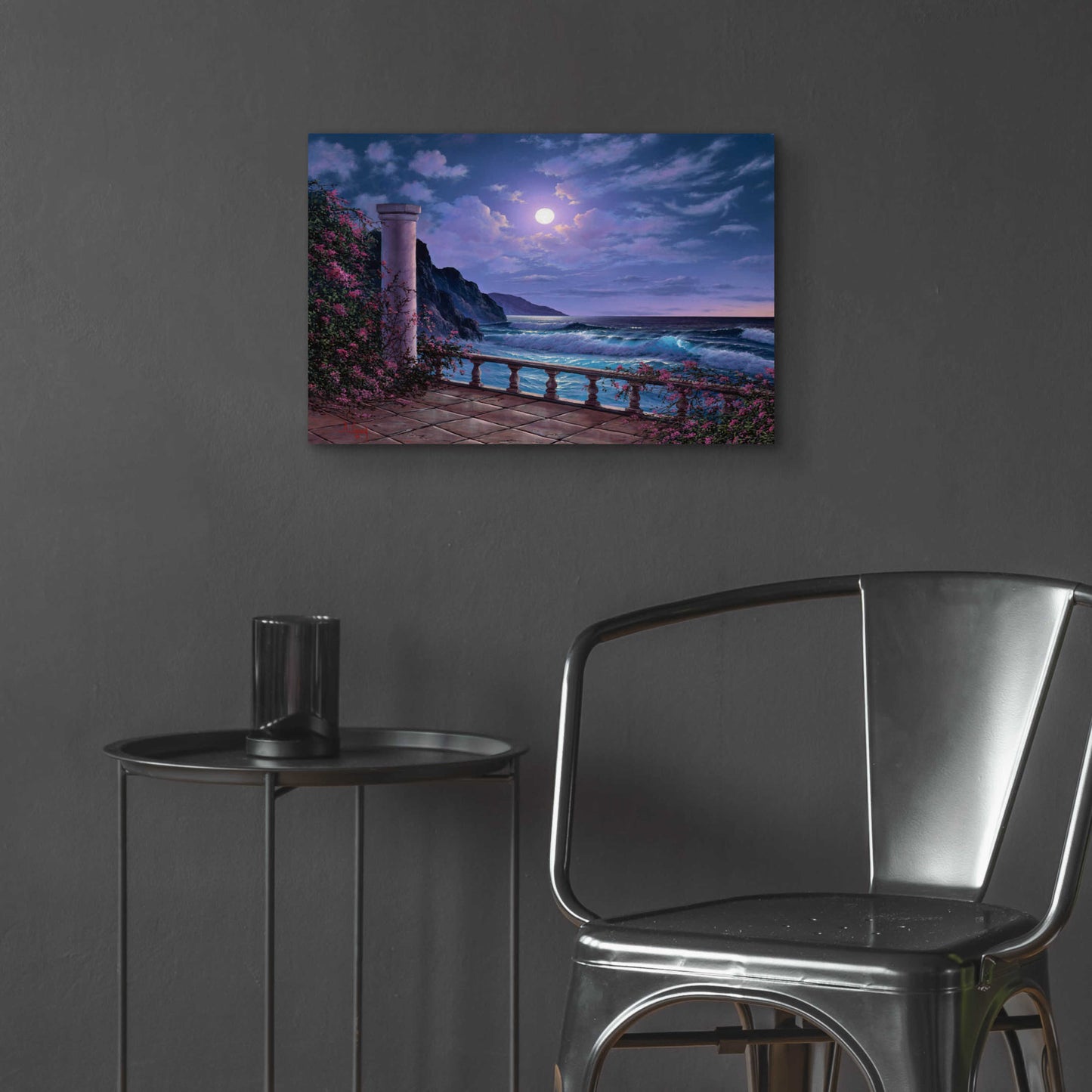 Epic Art 'Moonlight Sea' by Anthony Casay, Acrylic Glass Wall Art,24x16