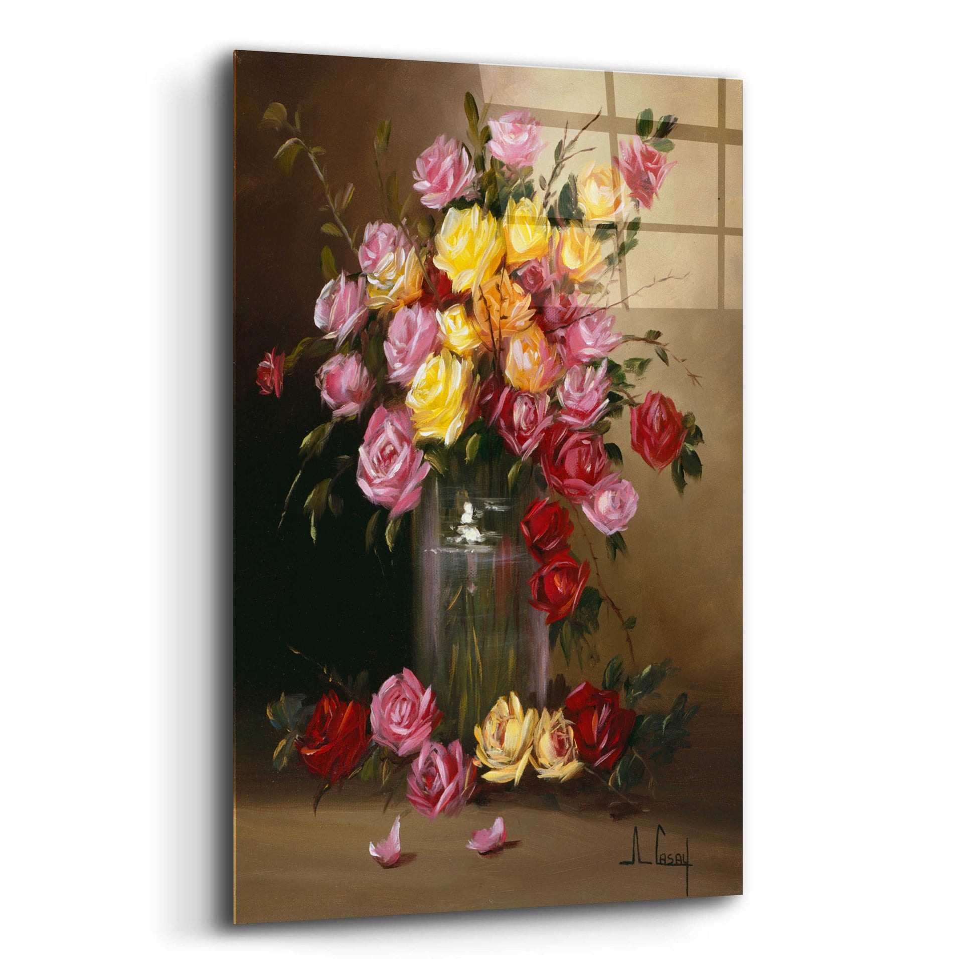 Epic Art 'Mom's Roses' by Anthony Casay, Acrylic Glass Wall Art,12x16