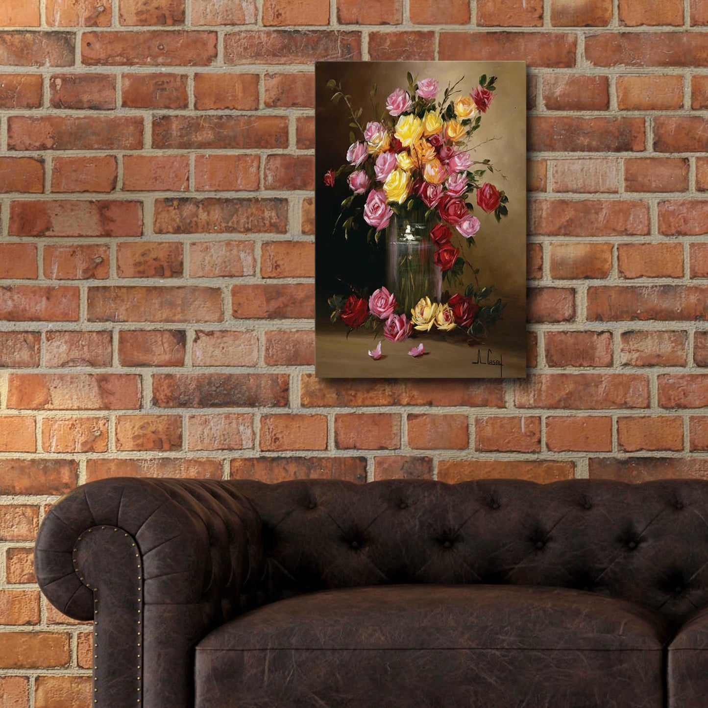 Epic Art 'Mom's Roses' by Anthony Casay, Acrylic Glass Wall Art,16x24