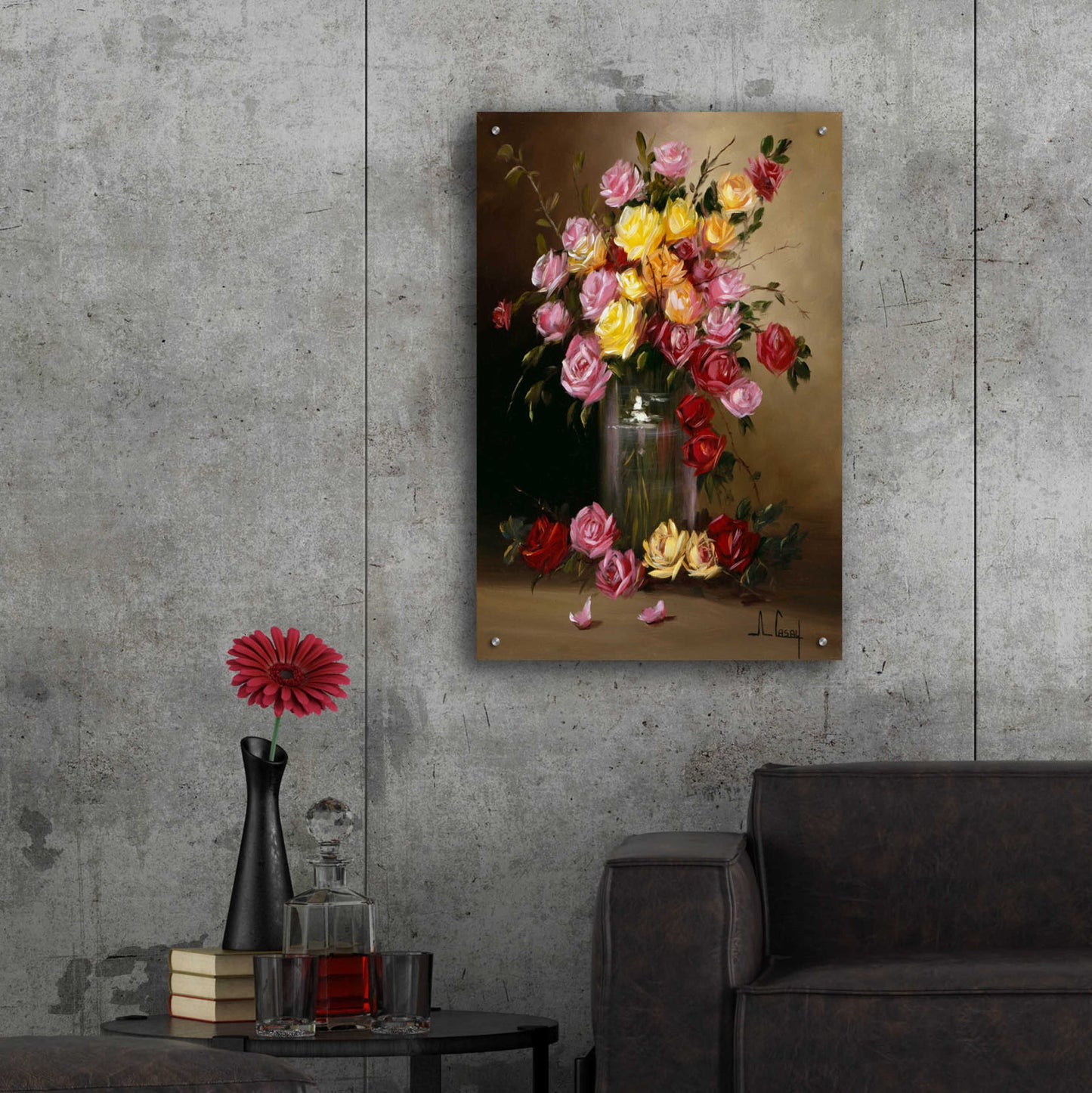 Epic Art 'Mom's Roses' by Anthony Casay, Acrylic Glass Wall Art,24x36