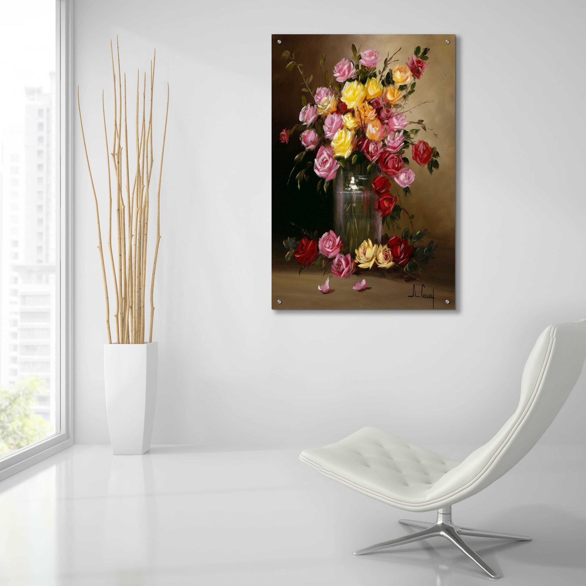 Epic Art 'Mom's Roses' by Anthony Casay, Acrylic Glass Wall Art,24x36