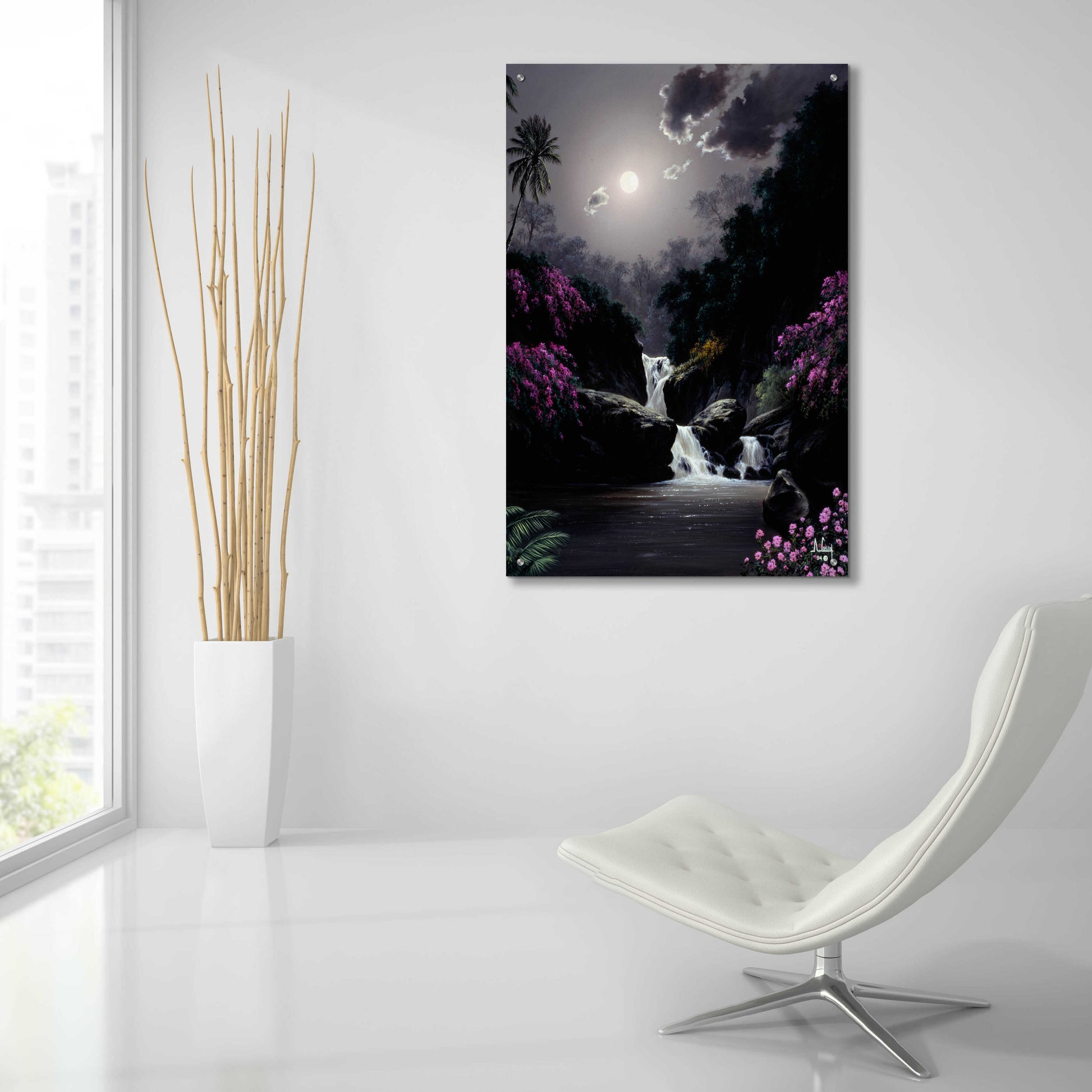 Epic Art 'Moonlight Roses' by Anthony Casay, Acrylic Glass Wall Art,24x36