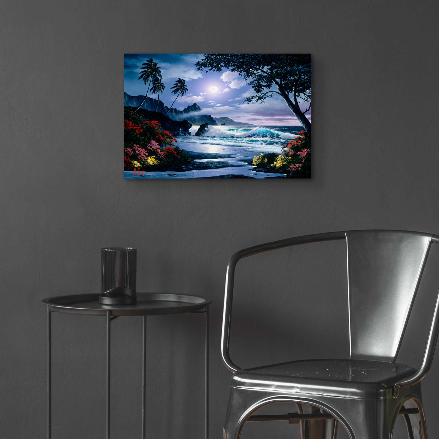 Epic Art 'Moonlight waves' by Anthony Casay, Acrylic Glass Wall Art,24x16