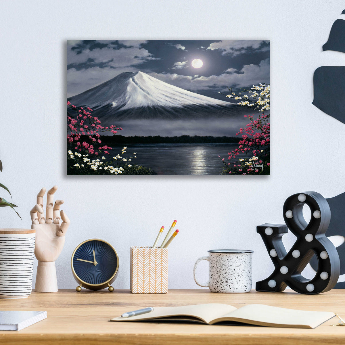 Epic Art 'Moonlight Mountain' by Anthony Casay, Acrylic Glass Wall Art,16x12