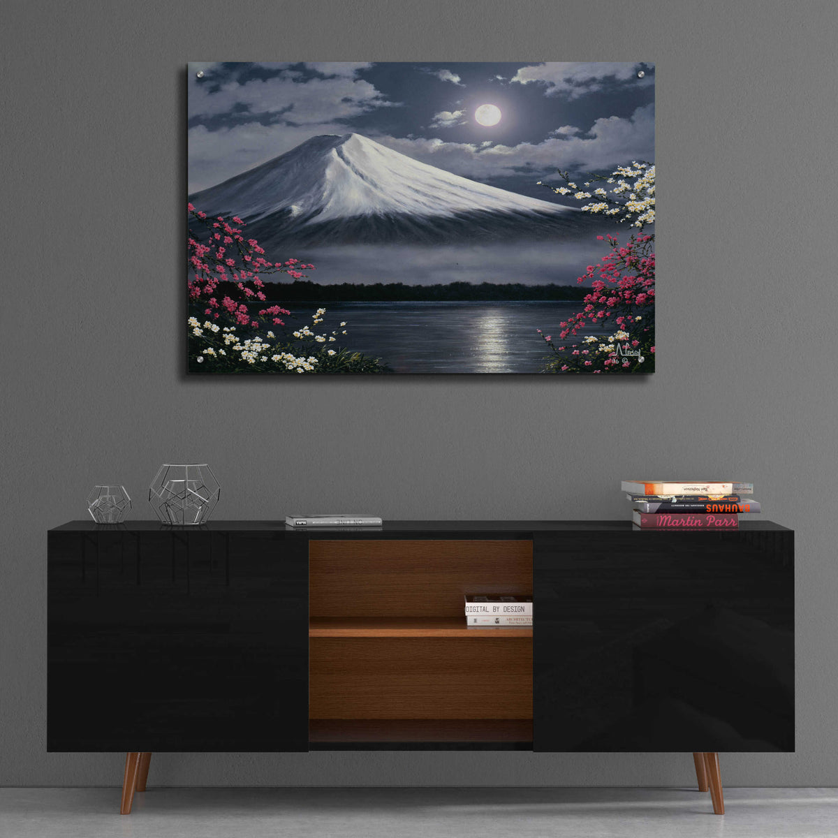 Epic Art 'Moonlight Mountain' by Anthony Casay, Acrylic Glass Wall Art,36x24