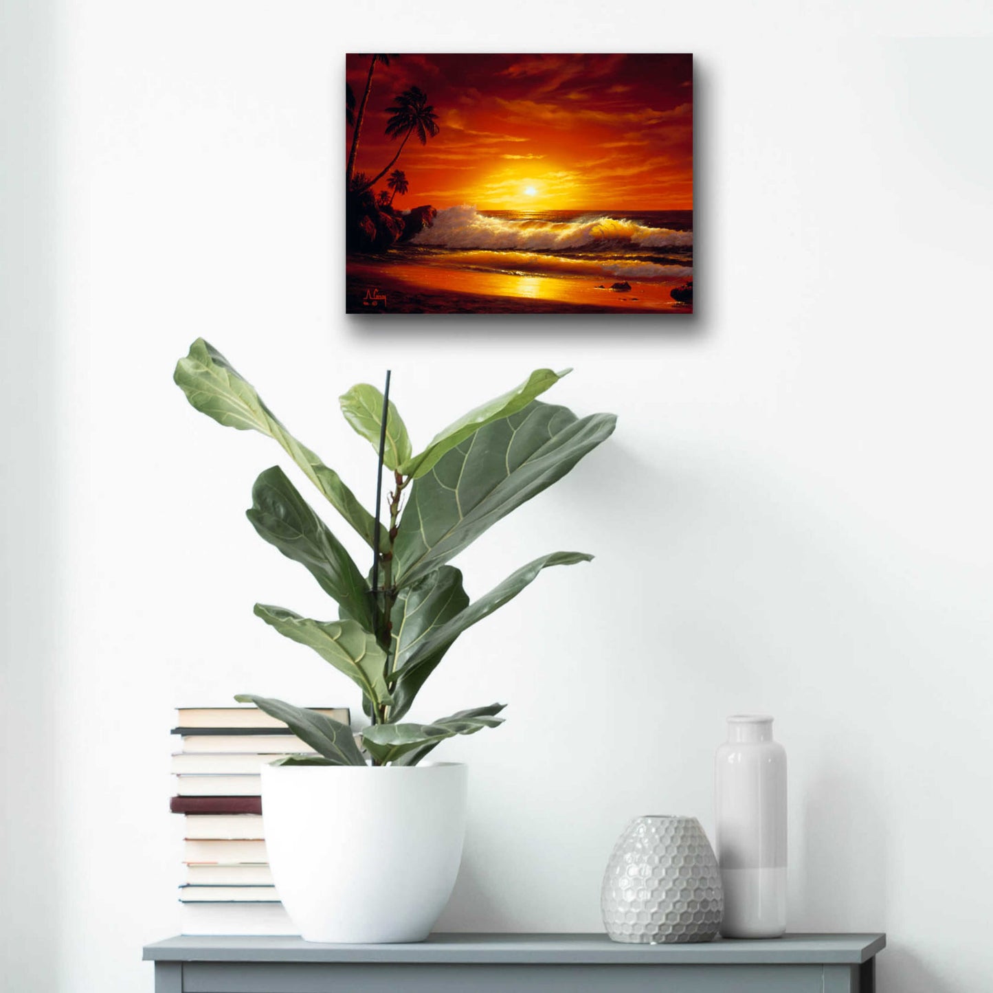 Epic Art 'Fiery Waves' by Anthony Casay, Acrylic Glass Wall Art,16x12