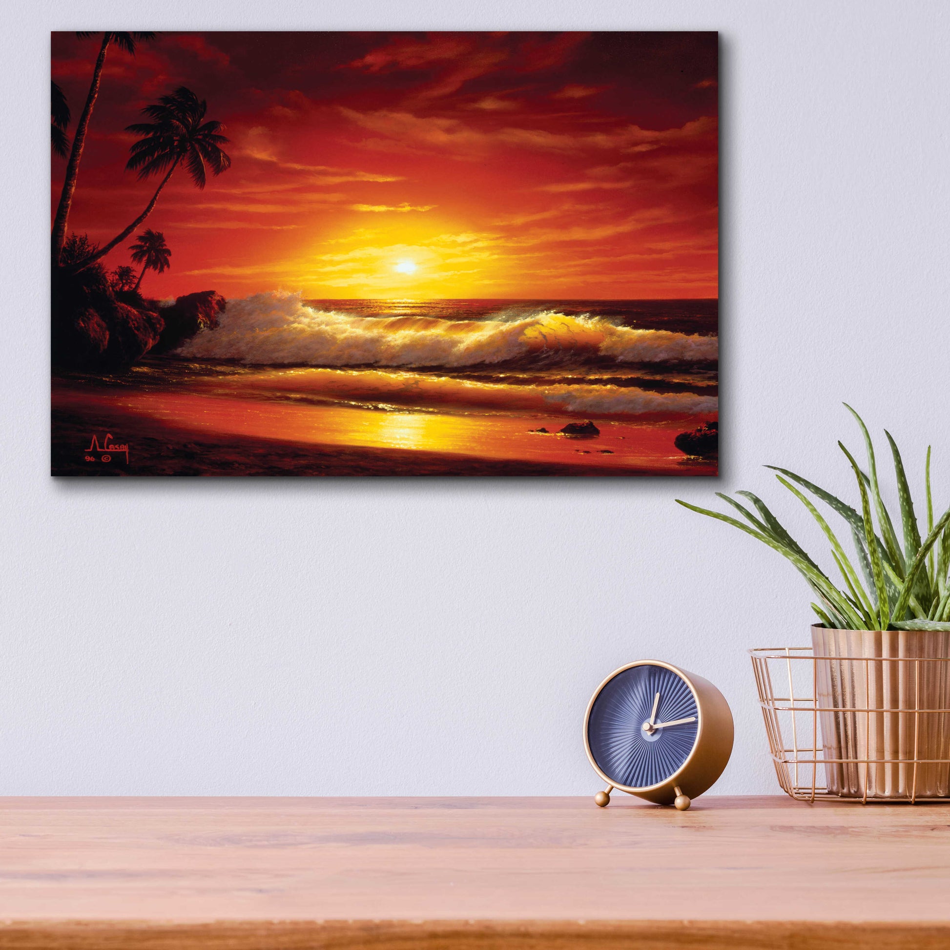 Epic Art 'Fiery Waves' by Anthony Casay, Acrylic Glass Wall Art,16x12