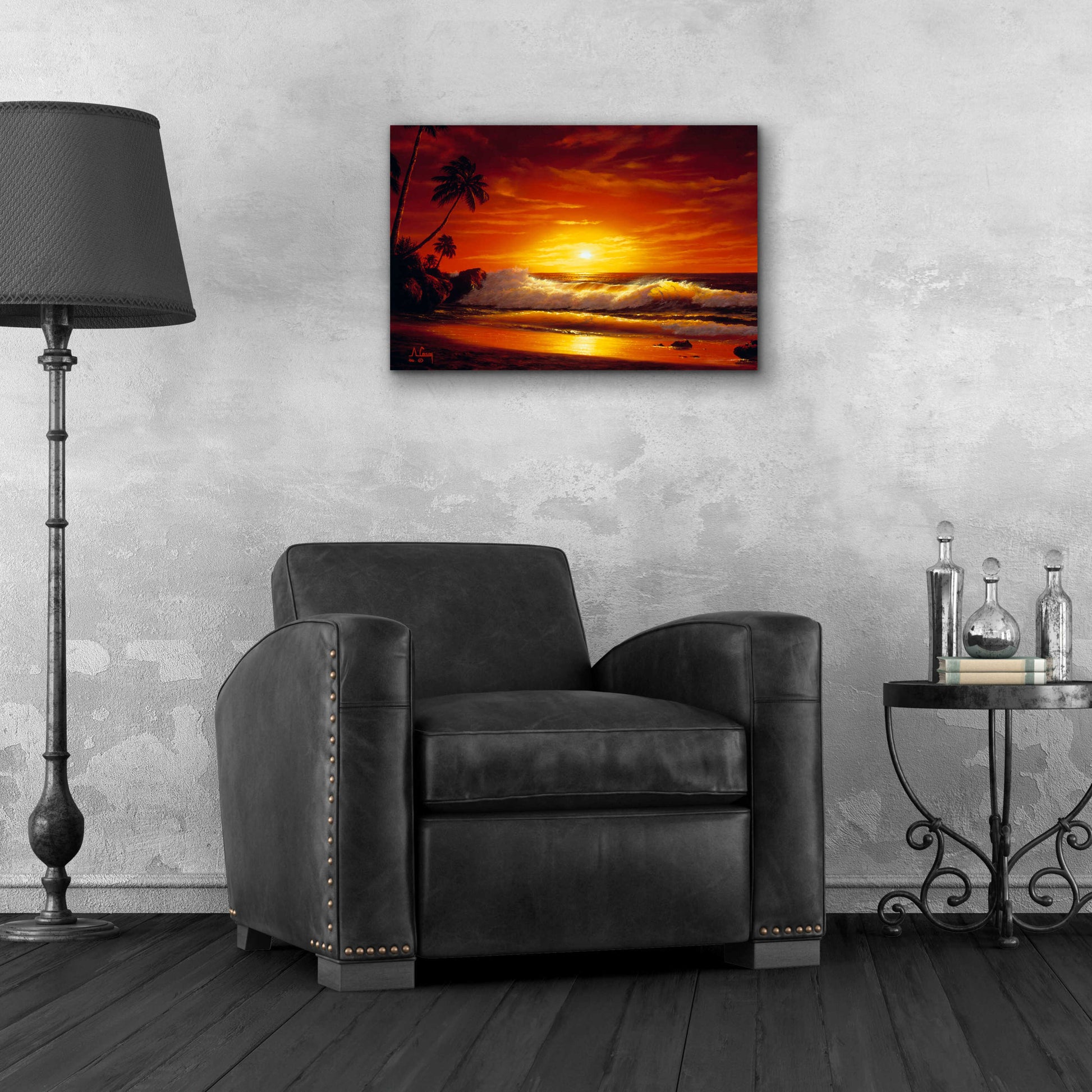 Epic Art 'Fiery Waves' by Anthony Casay, Acrylic Glass Wall Art,24x16