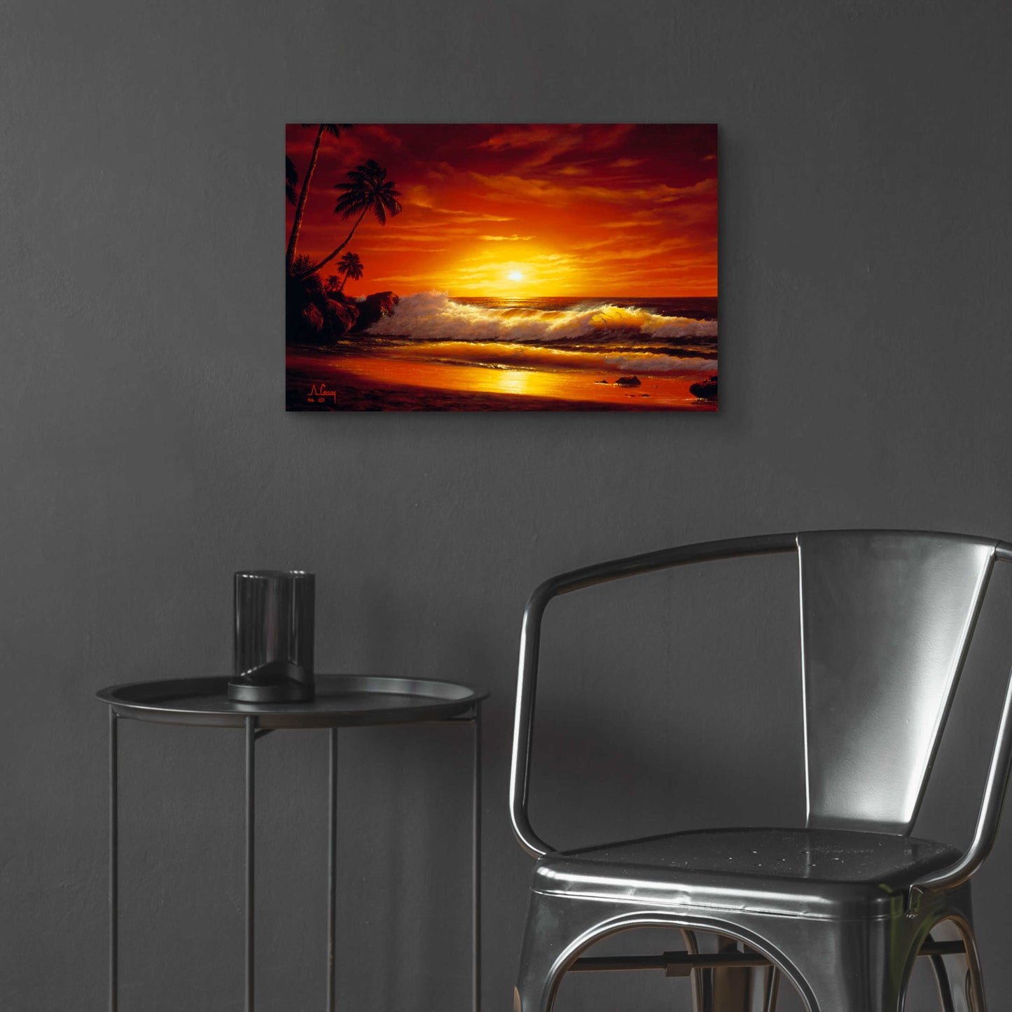 Epic Art 'Fiery Waves' by Anthony Casay, Acrylic Glass Wall Art,24x16