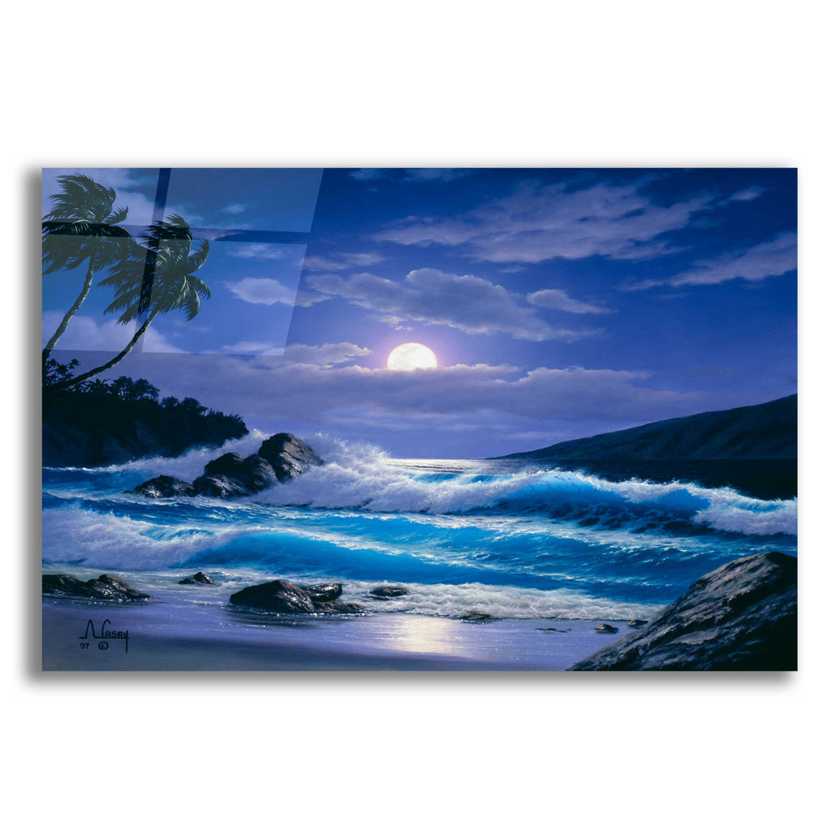 Epic Art 'Moonlight Waves 2' by Anthony Casay, Acrylic Glass Wall Art