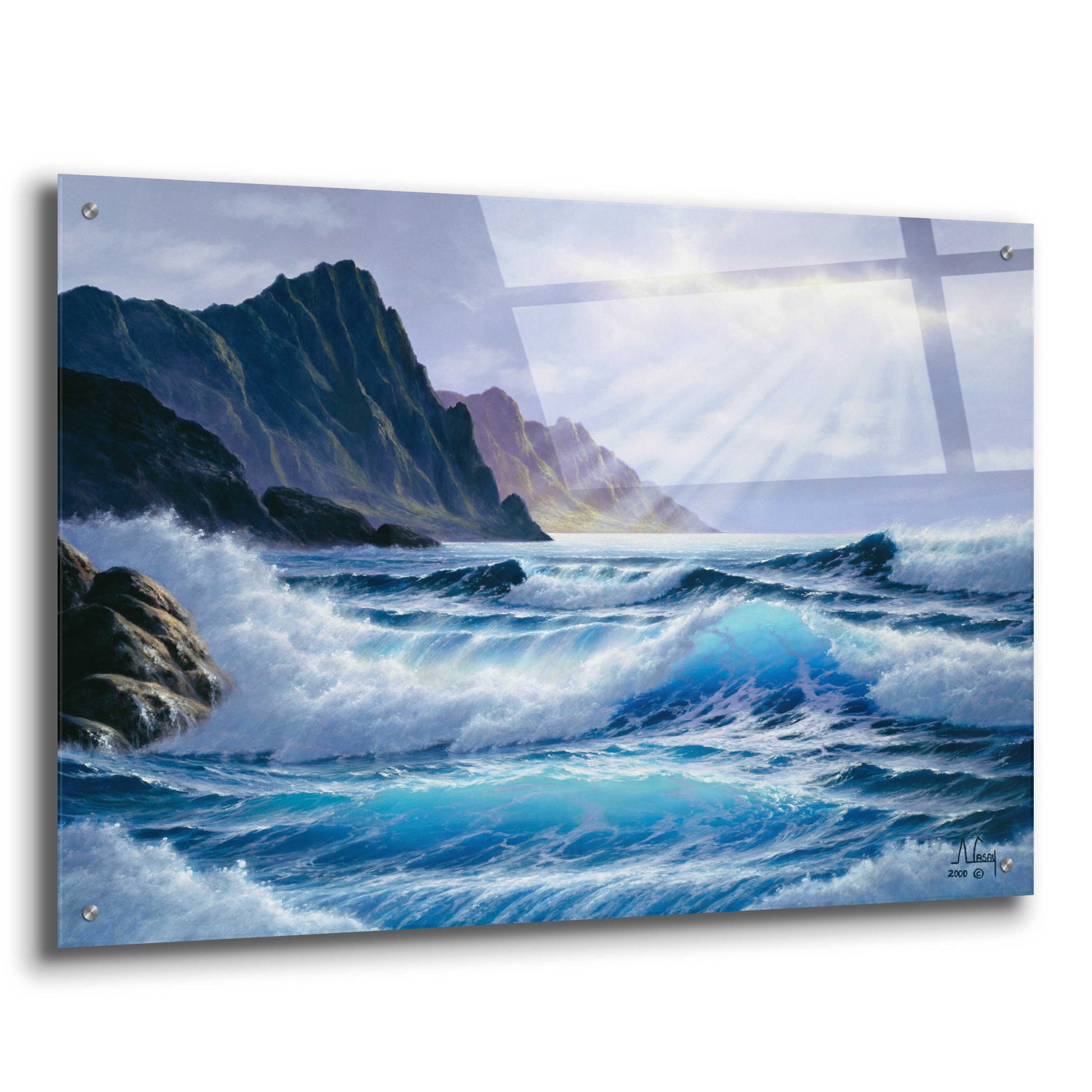 Epic Art 'Perfect Wave' by Anthony Casay, Acrylic Glass Wall Art,36x24