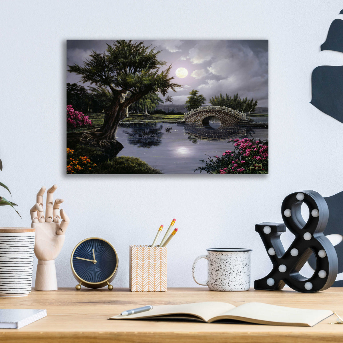 Epic Art 'Late Night Bridge' by Anthony Casay, Acrylic Glass Wall Art,16x12