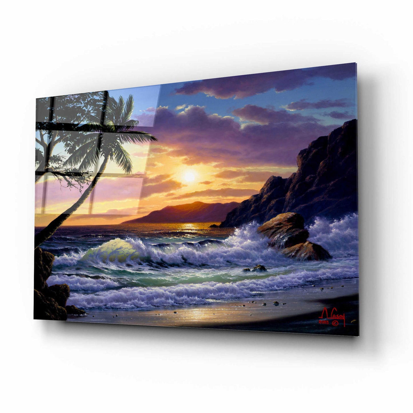 Epic Art 'Emerald Sea' by Anthony Casay, Acrylic Glass Wall Art,16x12