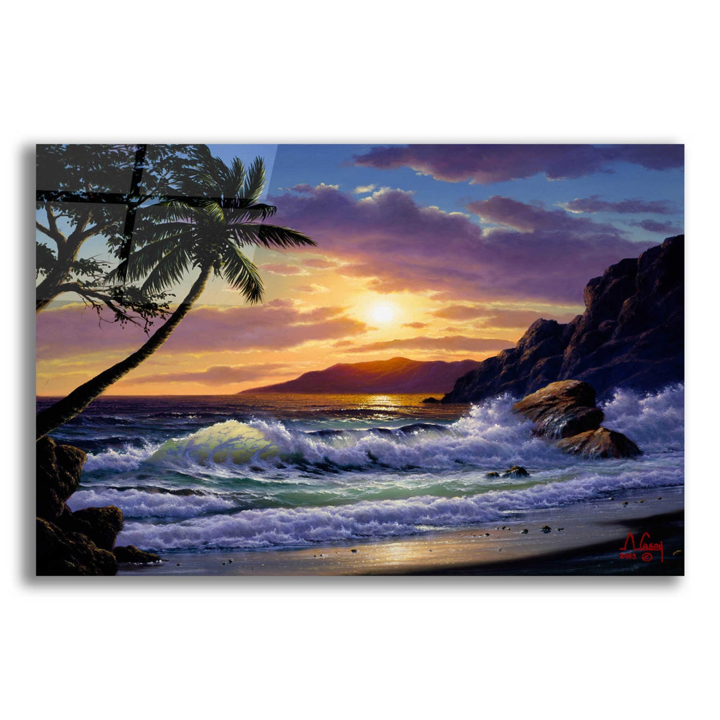 Epic Art 'Emerald Sea' by Anthony Casay, Acrylic Glass Wall Art,16x12