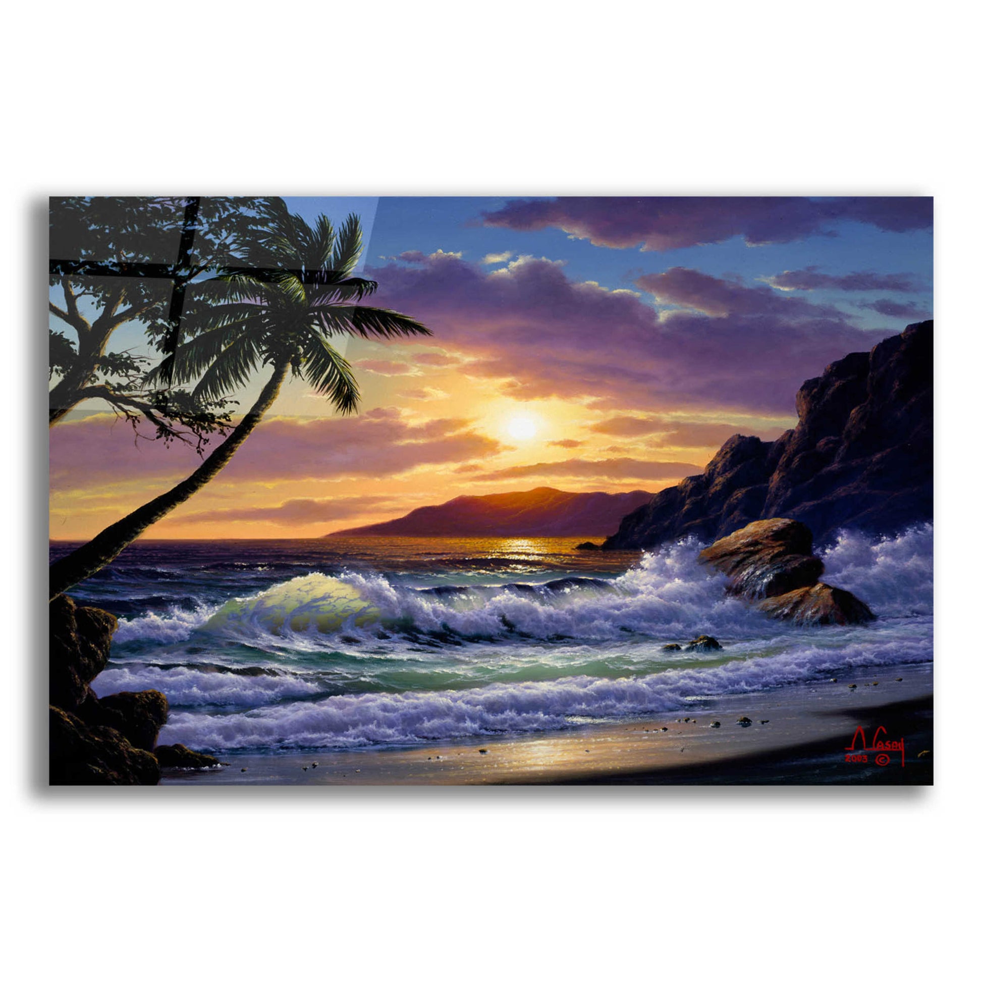 Epic Art 'Emerald Sea' by Anthony Casay, Acrylic Glass Wall Art,24x16