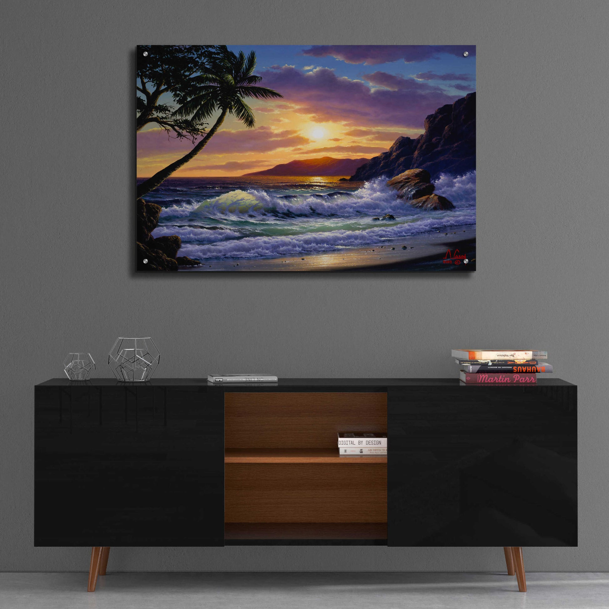 Epic Art 'Emerald Sea' by Anthony Casay, Acrylic Glass Wall Art,36x24