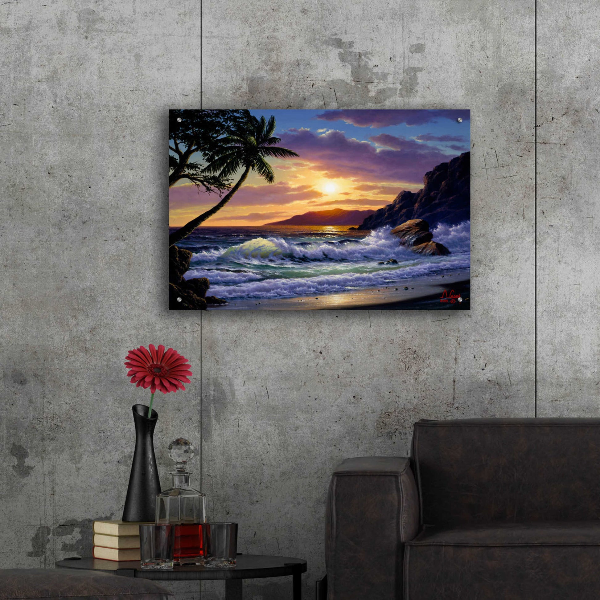 Epic Art 'Emerald Sea' by Anthony Casay, Acrylic Glass Wall Art,36x24