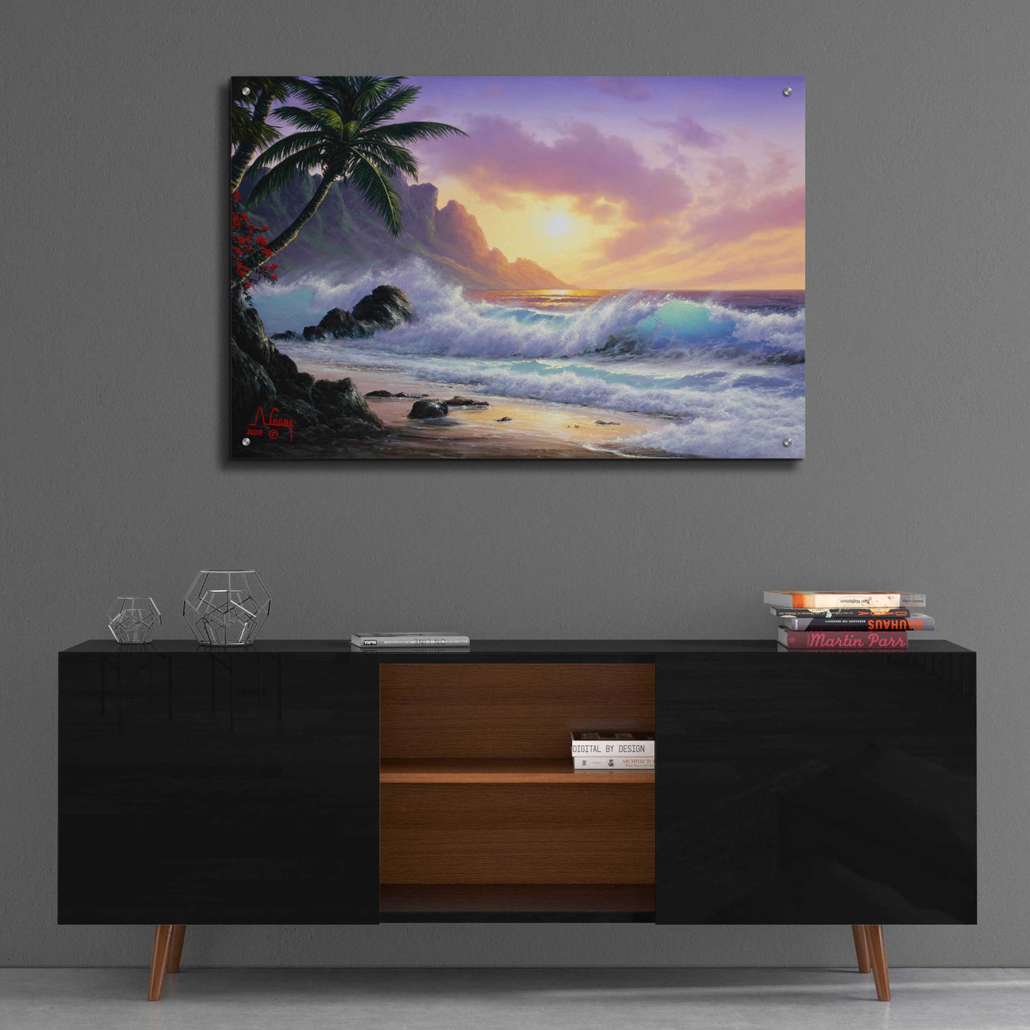 Epic Art 'Sunrise Waves' by Anthony Casay, Acrylic Glass Wall Art,36x24