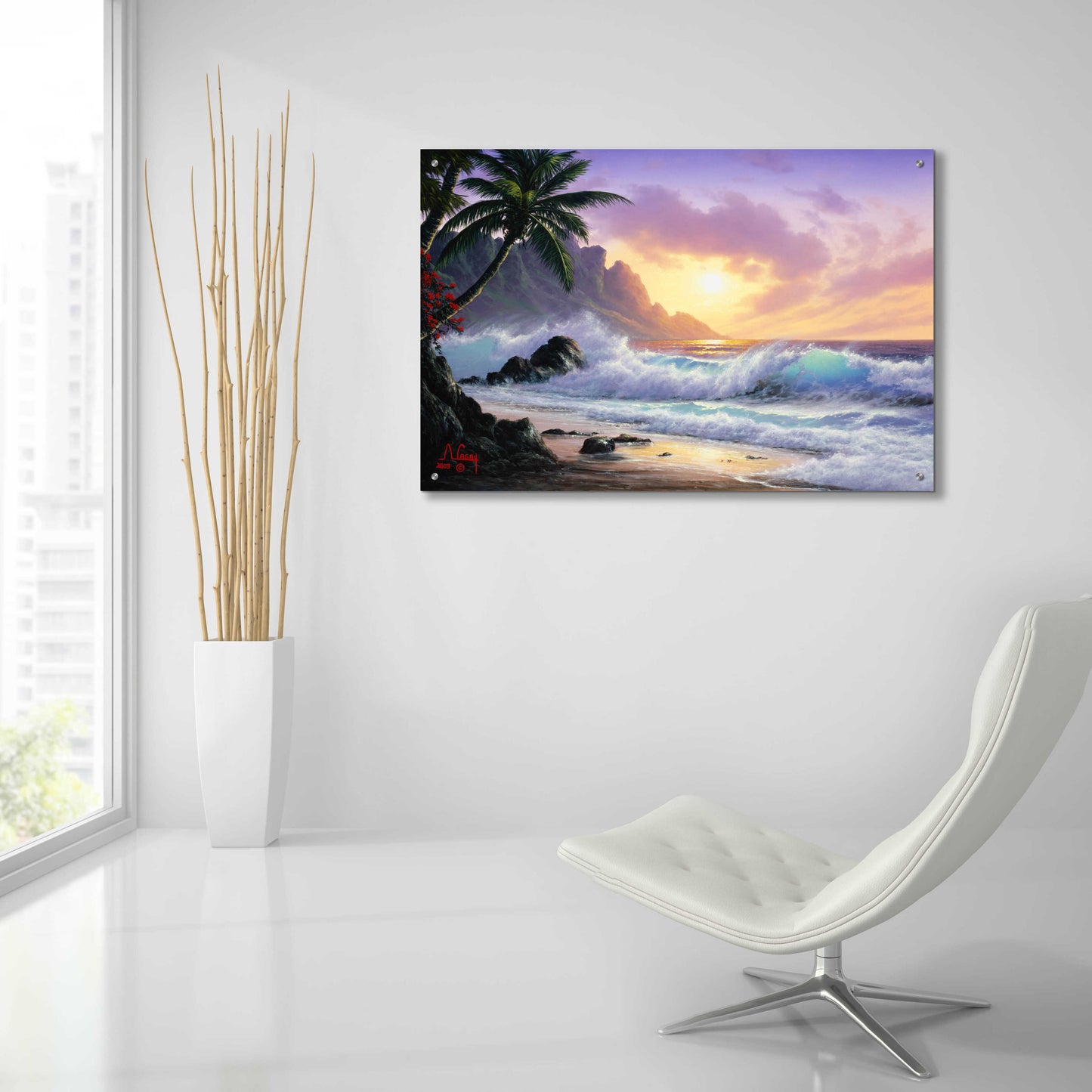 Epic Art 'Sunrise Waves' by Anthony Casay, Acrylic Glass Wall Art,36x24