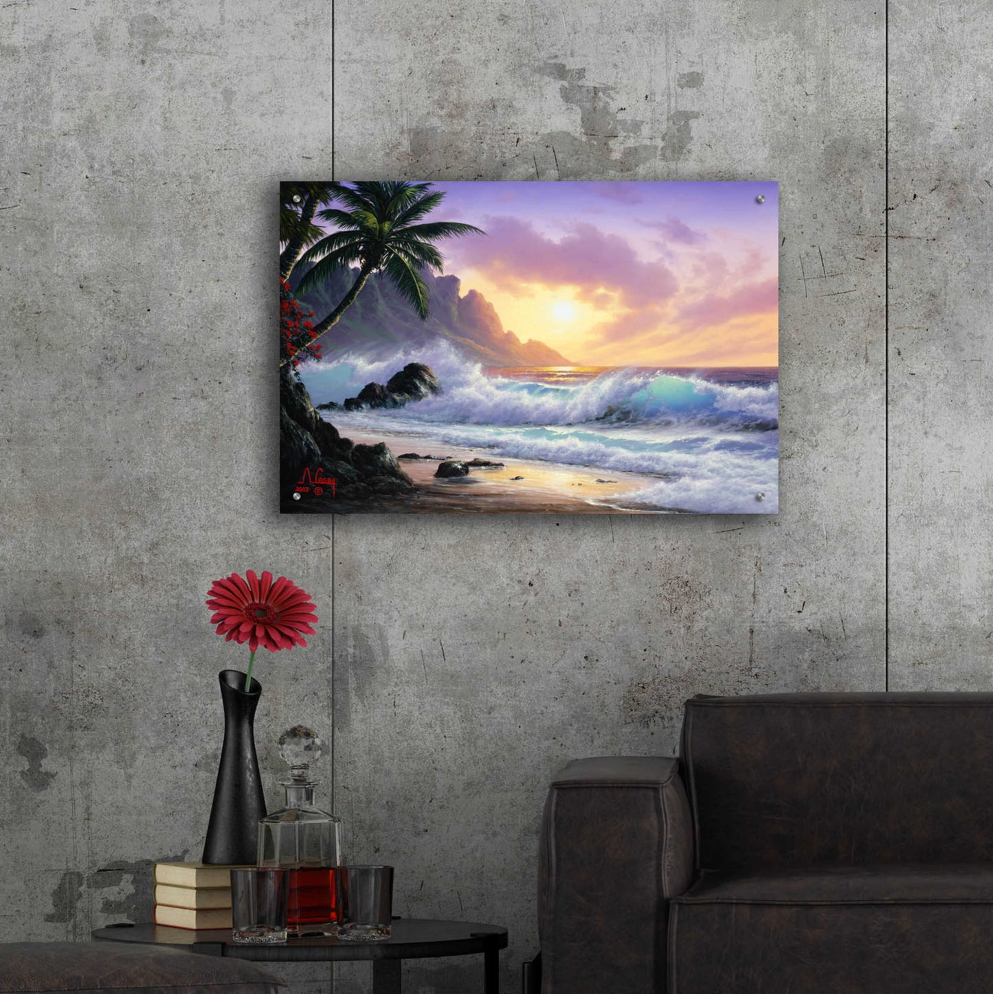 Epic Art 'Sunrise Waves' by Anthony Casay, Acrylic Glass Wall Art,36x24