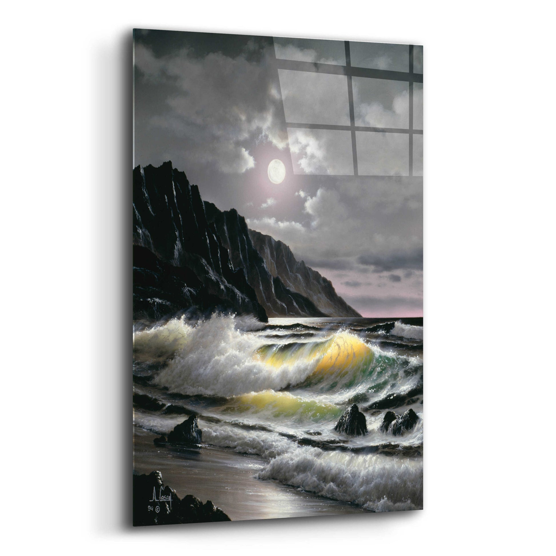 Epic Art 'Golden Waves' by Anthony Casay, Acrylic Glass Wall Art,12x16