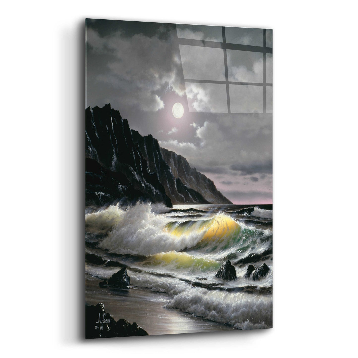 Epic Art 'Golden Waves' by Anthony Casay, Acrylic Glass Wall Art,16x24