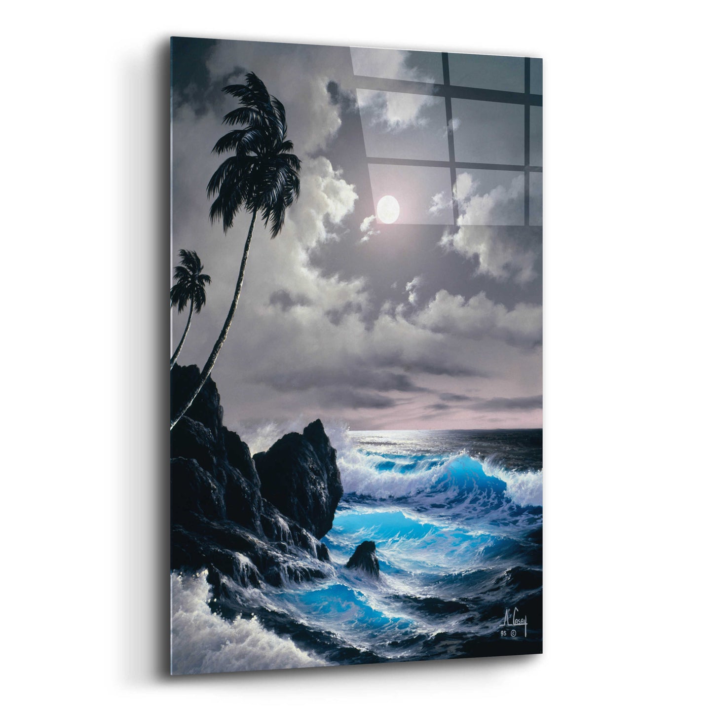 Epic Art 'Saphire Waves' by Anthony Casay, Acrylic Glass Wall Art,12x16