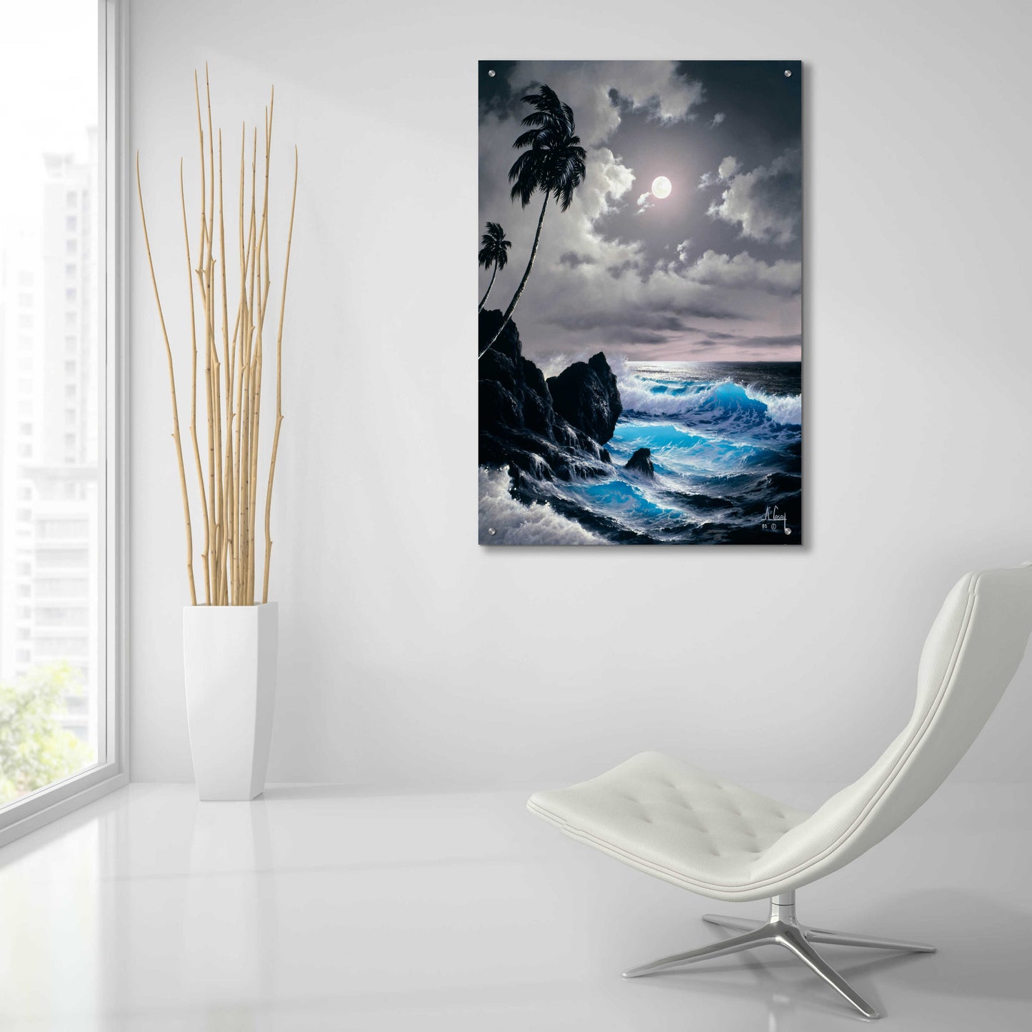 Epic Art 'Saphire Waves' by Anthony Casay, Acrylic Glass Wall Art,24x36