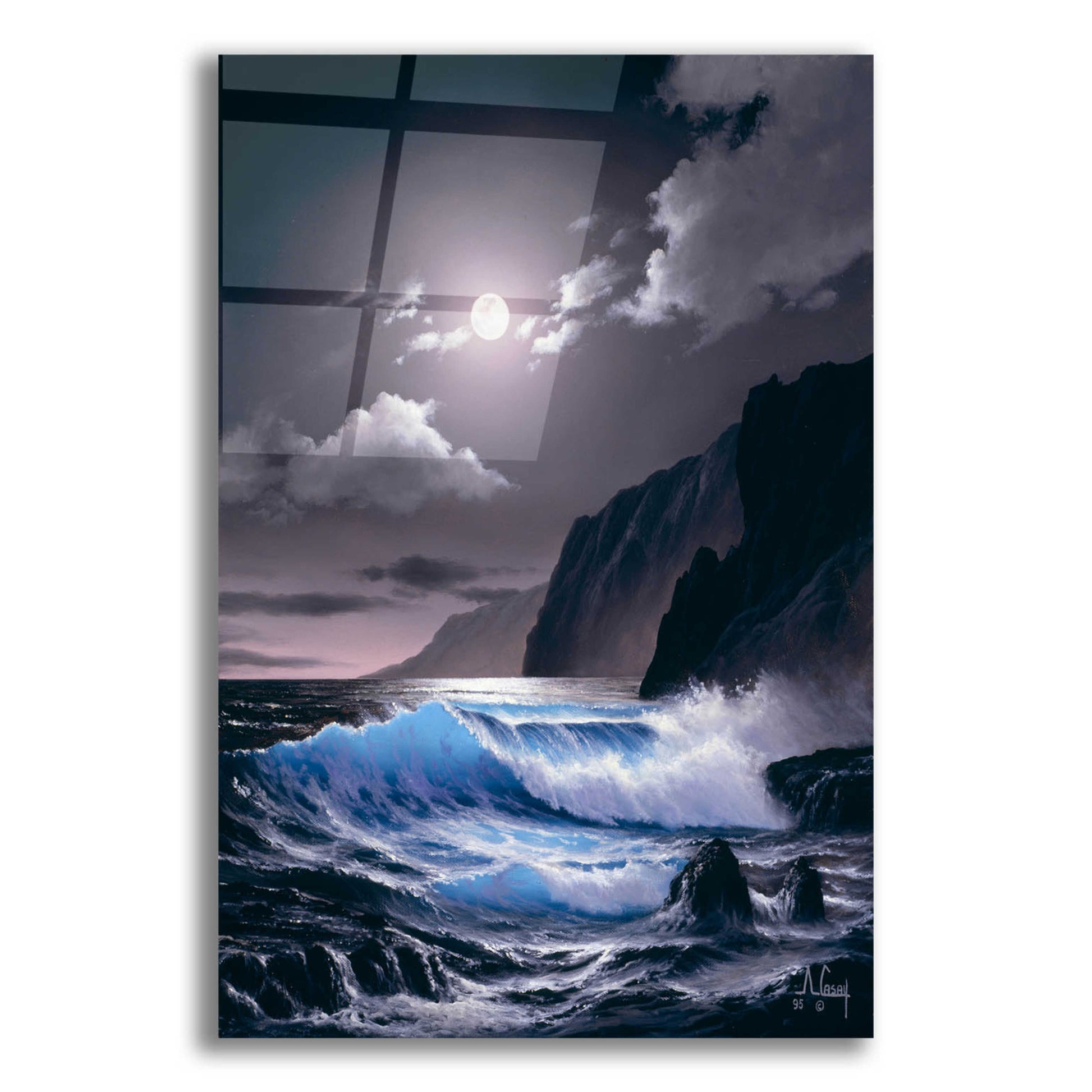 Epic Art 'Saphire waves 2' by Anthony Casay, Acrylic Glass Wall Art,16x24