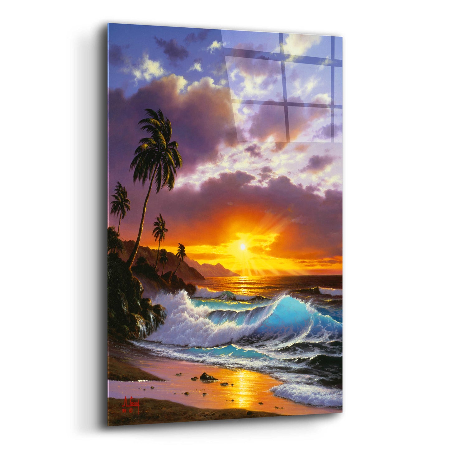 Epic Art 'Sunset Ocean' by Anthony Casay, Acrylic Glass Wall Art,12x16