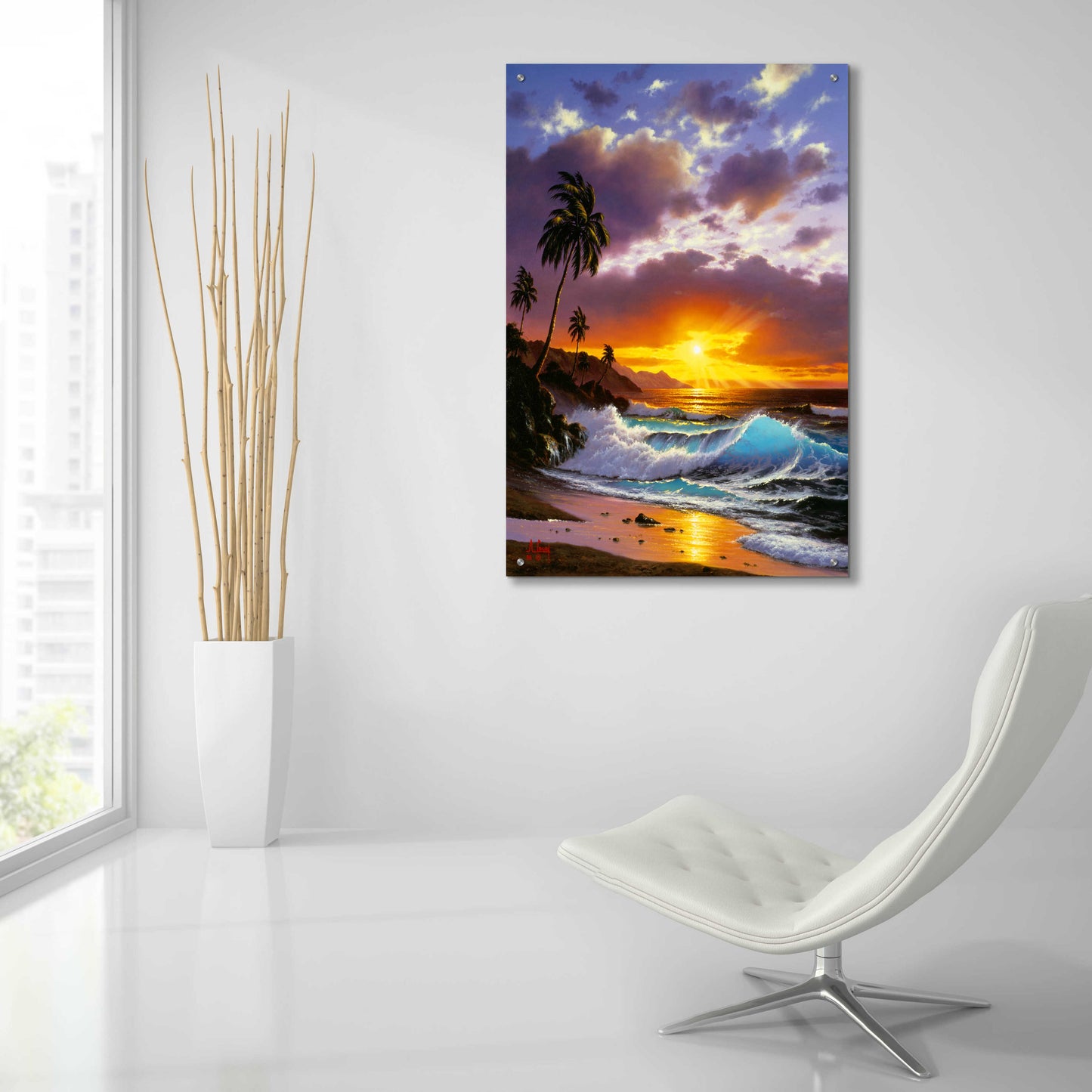 Epic Art 'Sunset Ocean' by Anthony Casay, Acrylic Glass Wall Art,24x36