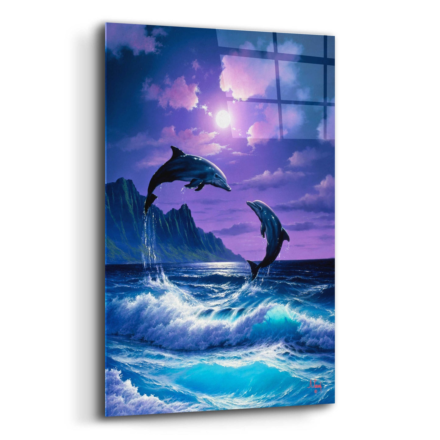 Epic Art 'Dolphin Dance' by Anthony Casay, Acrylic Glass Wall Art,12x16