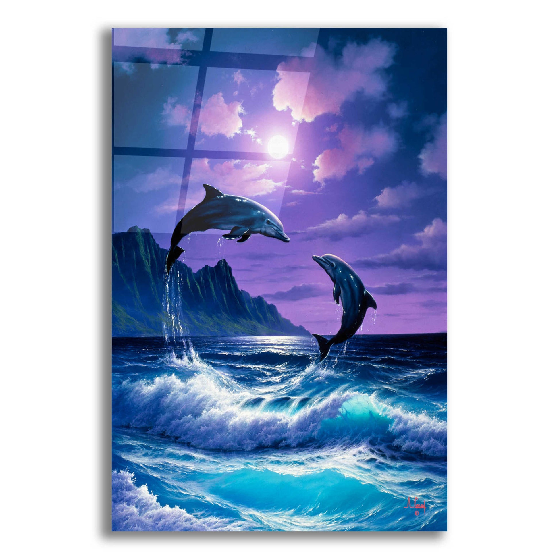 Epic Art 'Dolphin Dance' by Anthony Casay, Acrylic Glass Wall Art,12x16