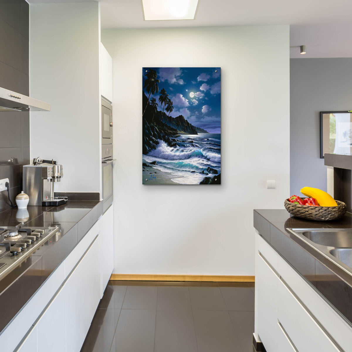 Epic Art 'Night Walkes at the Beach' by Anthony Casay, Acrylic Glass Wall Art,24x36