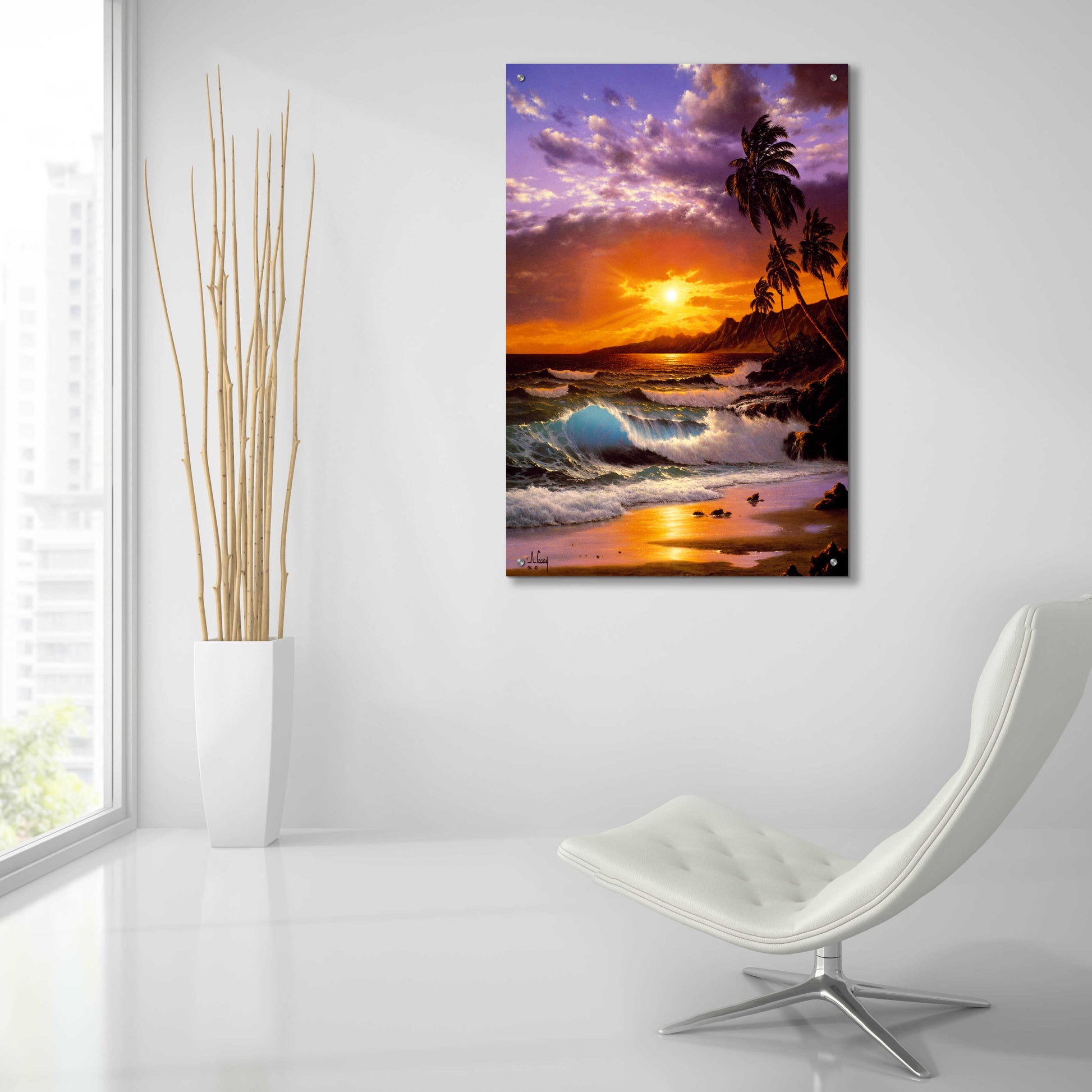 Epic Art 'Sunset Glow' by Anthony Casay, Acrylic Glass Wall Art,24x36