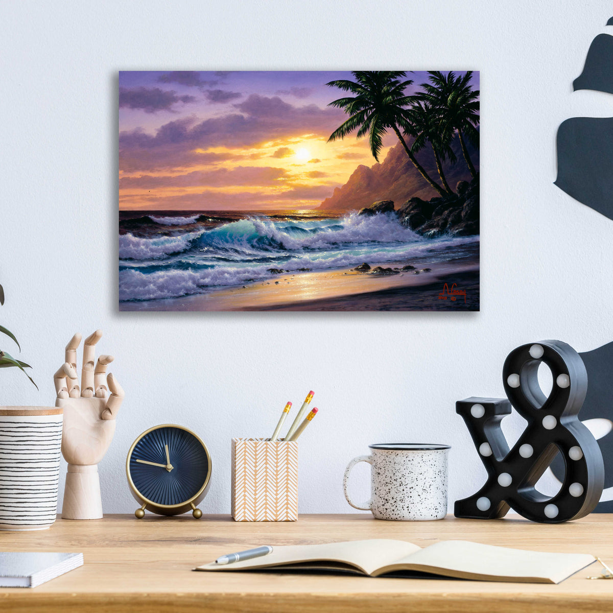 Epic Art 'Sunsets at the beach never get old' by Anthony Casay, Acrylic Glass Wall Art,16x12