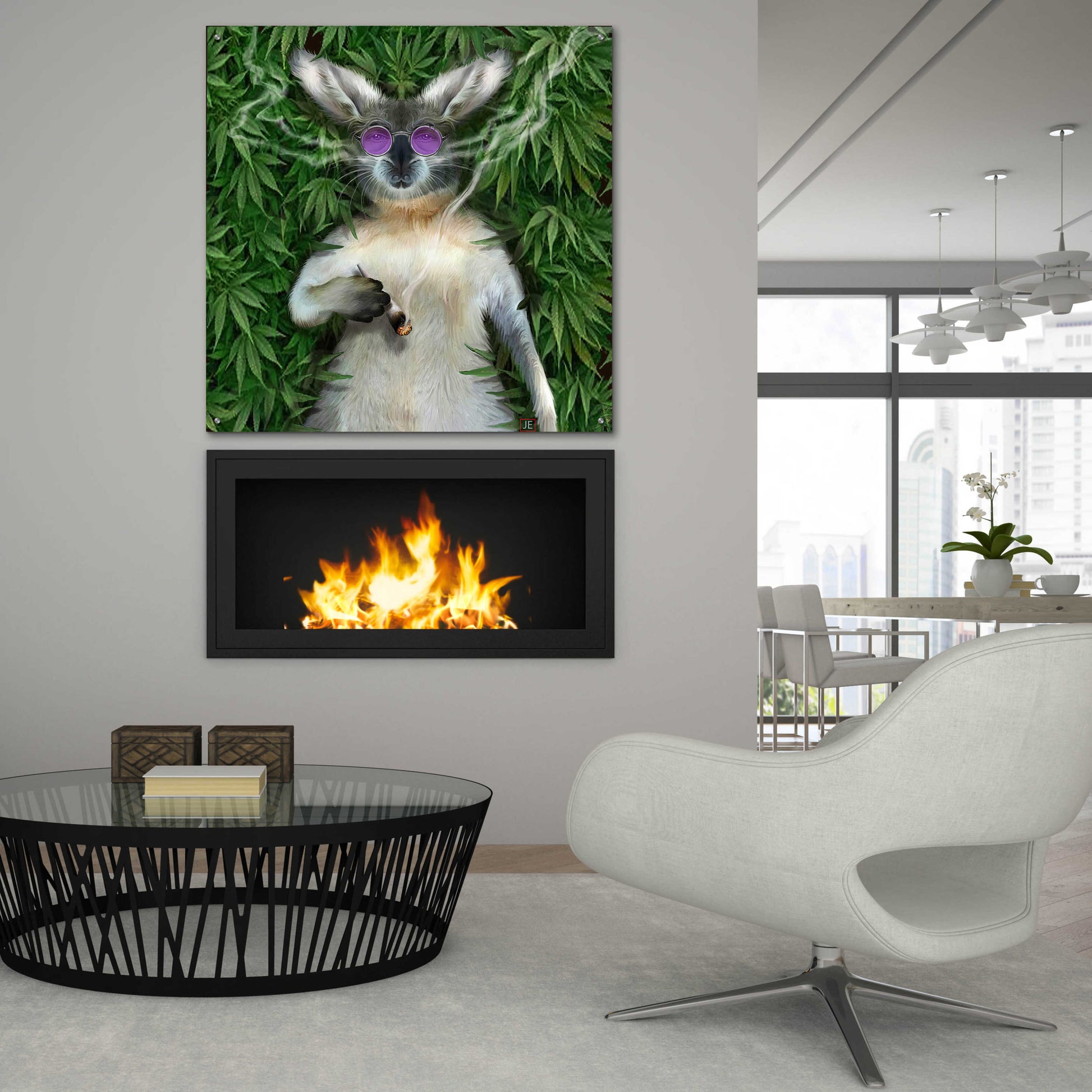 Epic Art 'Cool Kangaroo' by Enright, Acrylic Glass Wall Art,36x36