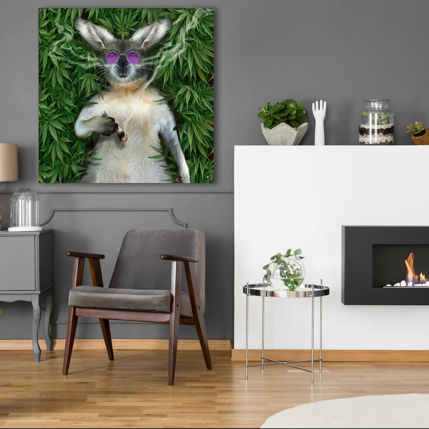 Epic Art 'Cool Kangaroo' by Enright, Acrylic Glass Wall Art,36x36