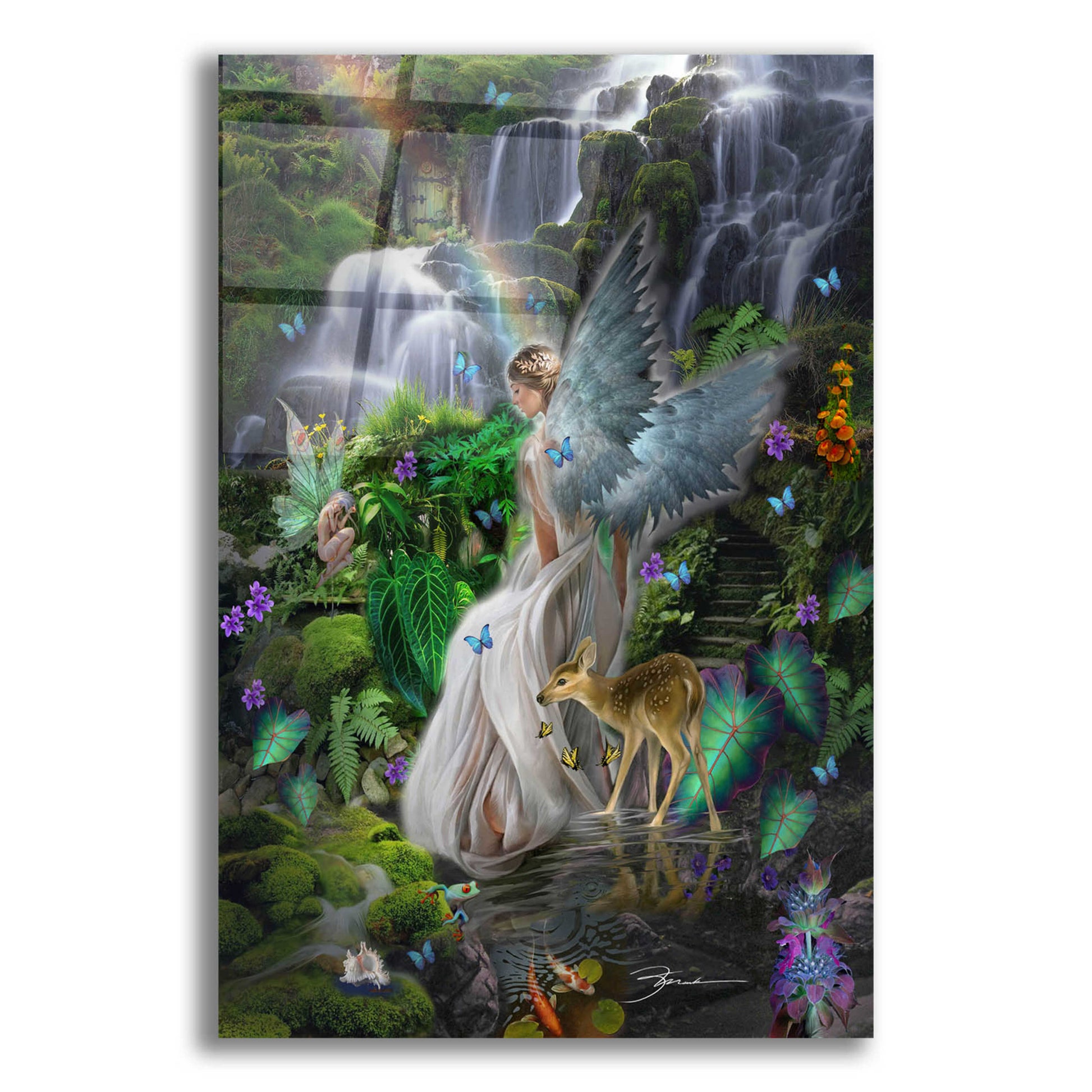 Epic Art 'Fairy Queen Falls' by Enright, Acrylic Glass Wall Art,12x16