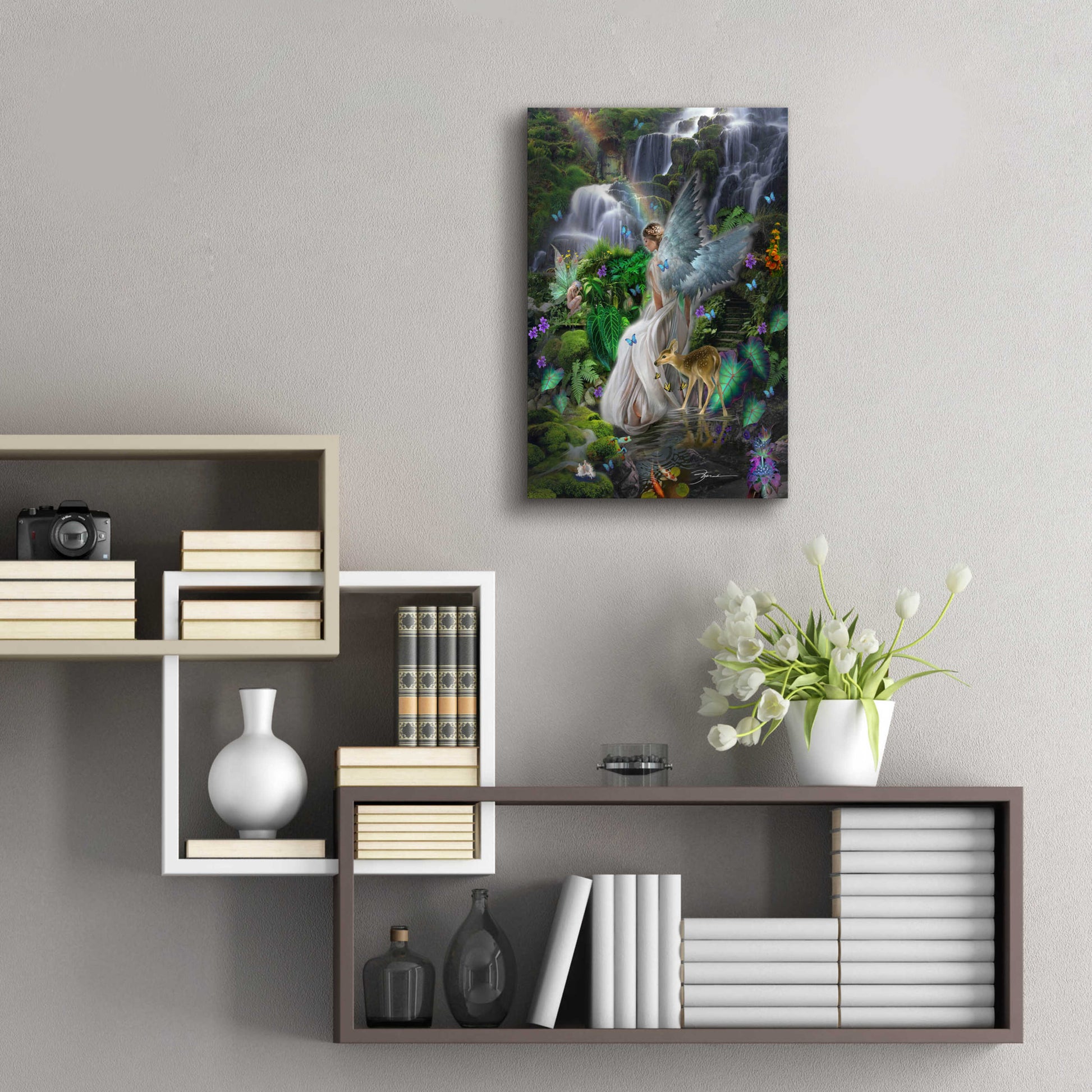 Epic Art 'Fairy Queen Falls' by Enright, Acrylic Glass Wall Art,16x24